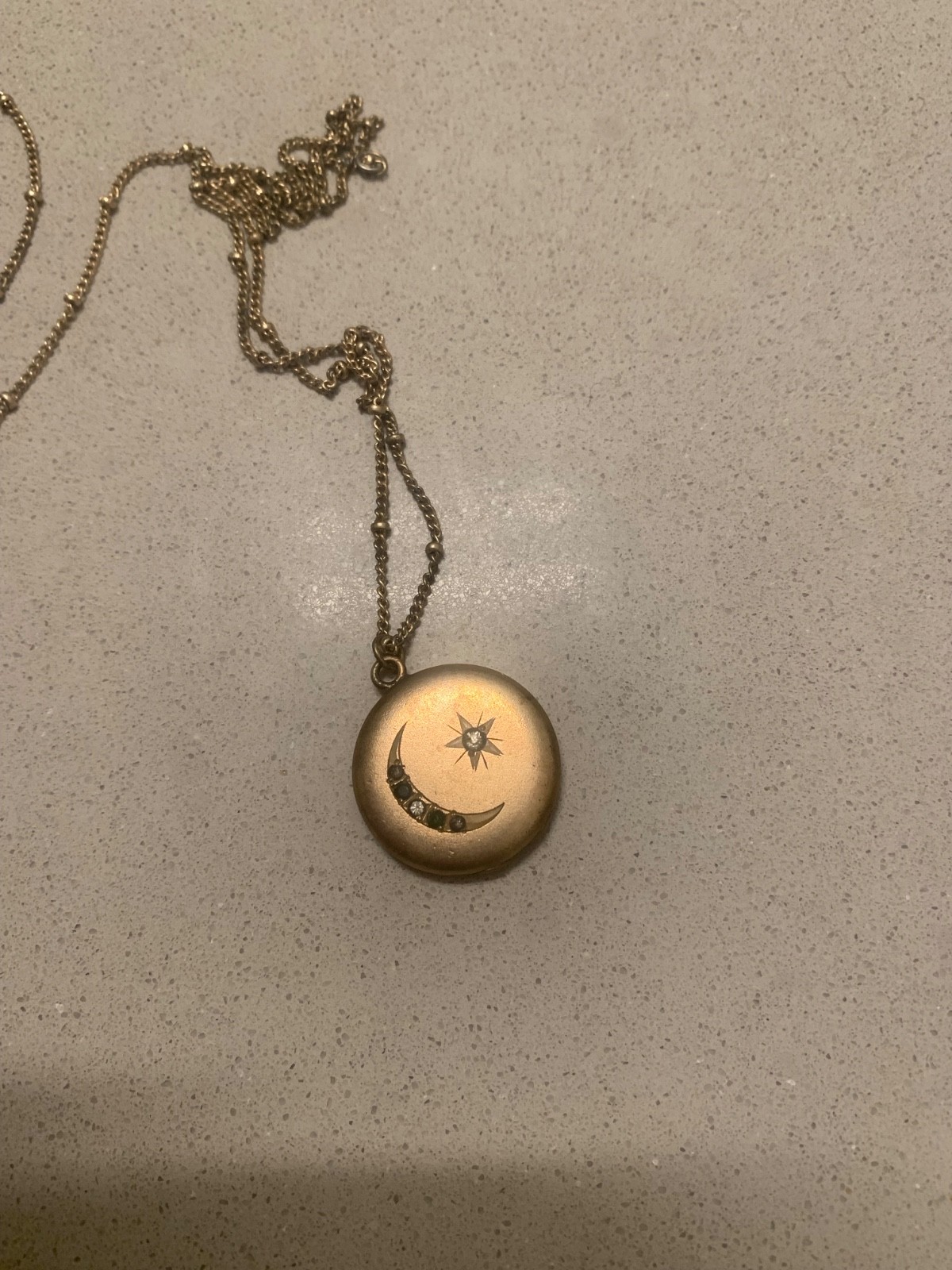 Vintage antique crescent moon locket
