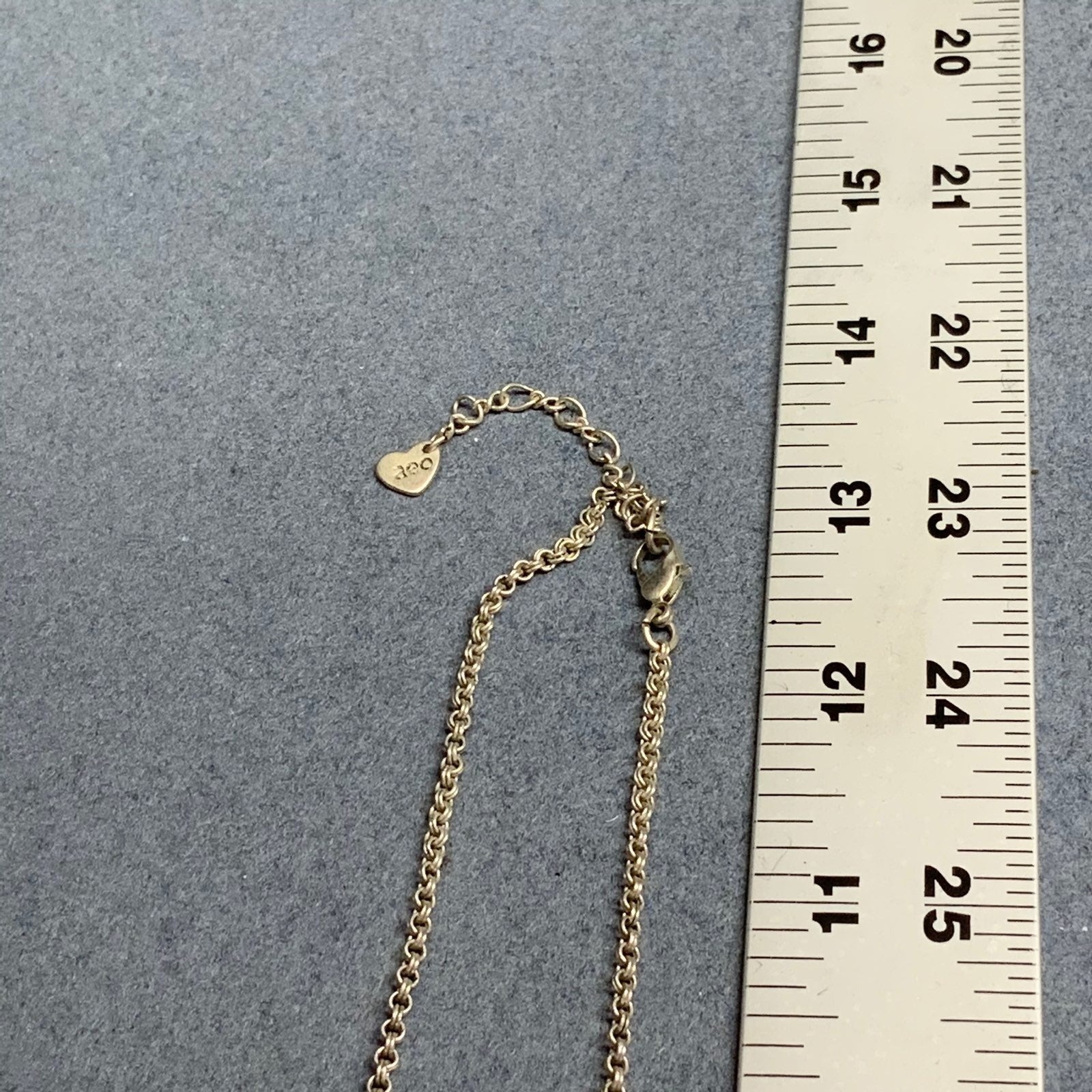 AEO Pear Pendant Necklace 25 In Pink Pearl Purple Dangle Charms Silver