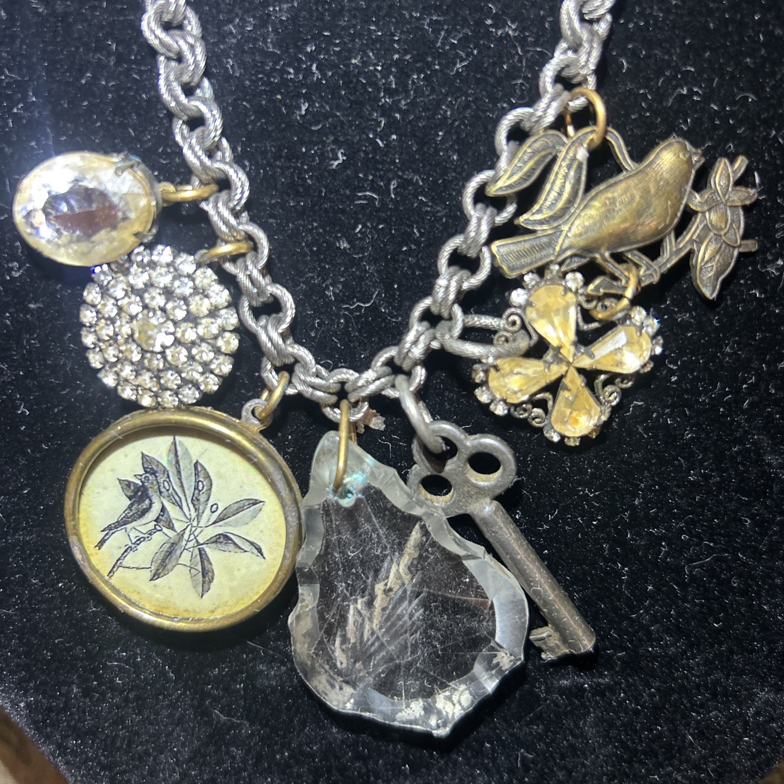 Vintage Inspired 7 Lucky Charms Necklace 26″ Adjustable