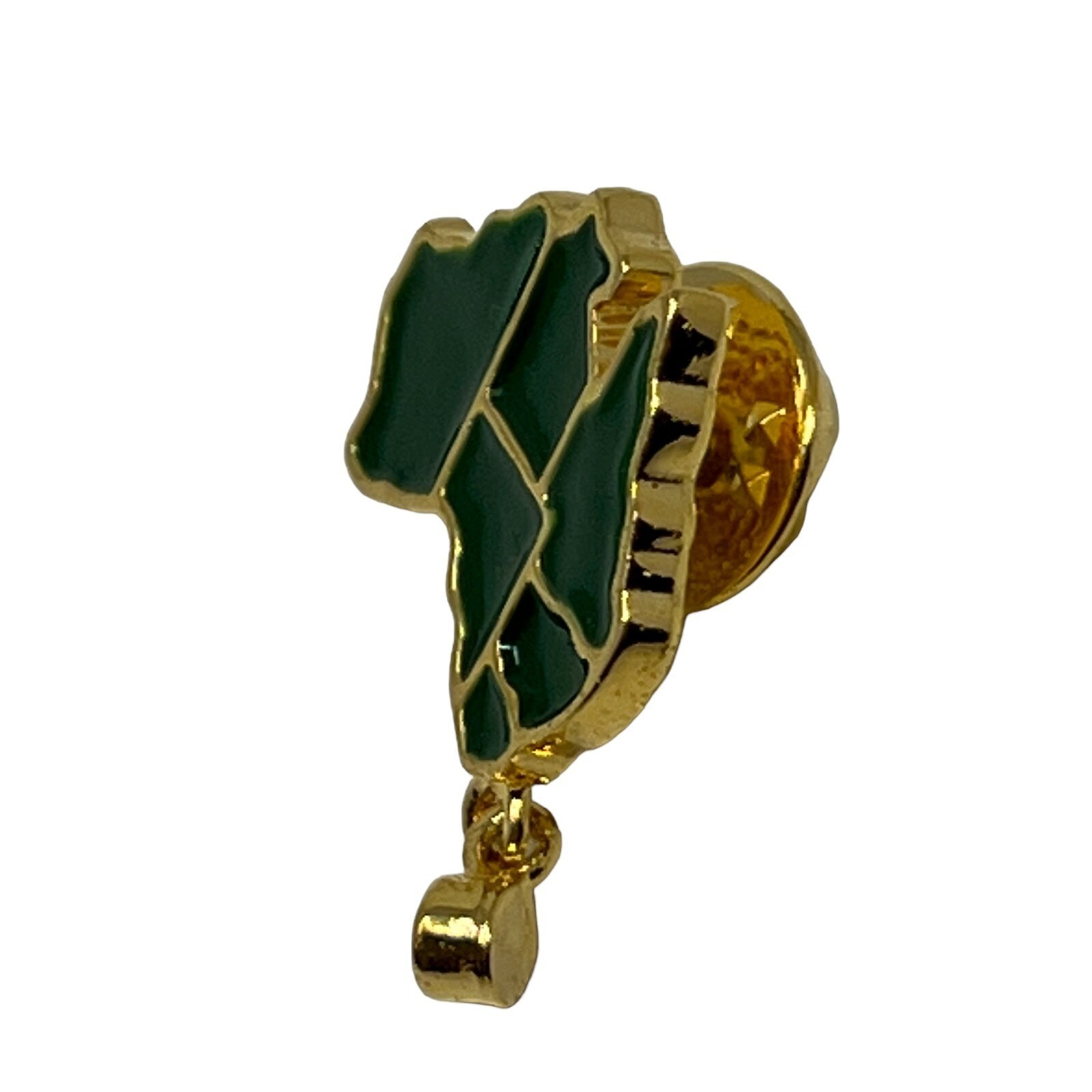 Australia Tasmania Map Brooch Green Enamel Gold Tone Tie Pin