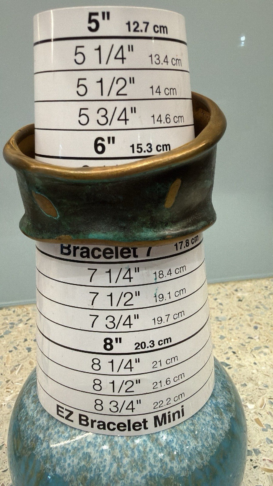 MODERNIST Cuff Bracelet ARTISAN Forged Solid Bronze Brass Verdigris Glaze Signed