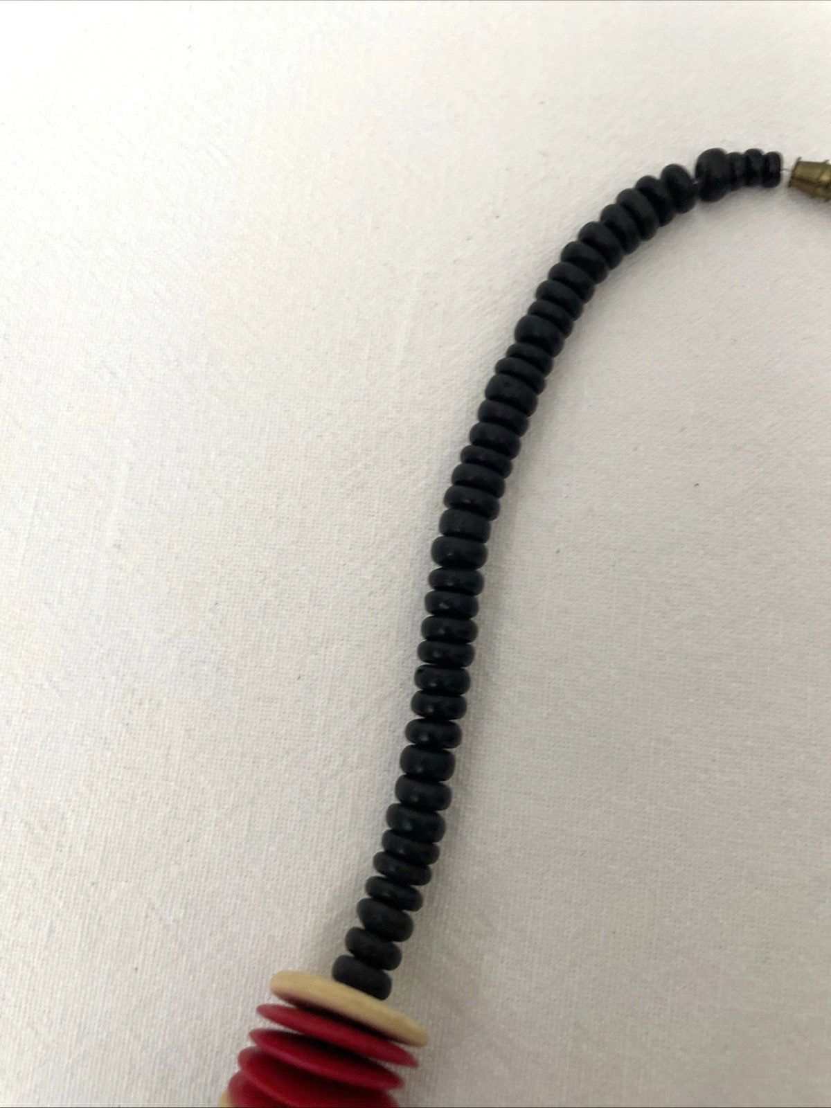 Bead & Shell Necklace African Tribal Style Statement 24″ Artsy Boho Eclectic