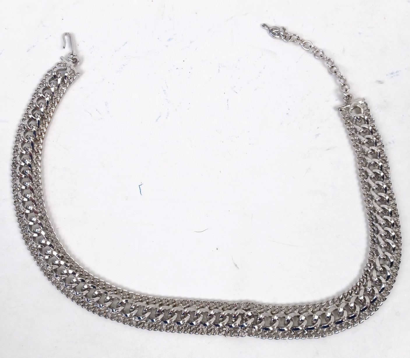 Vintage Sarah Coventry Silver Tone Chain Choker Necklace Signed 16″