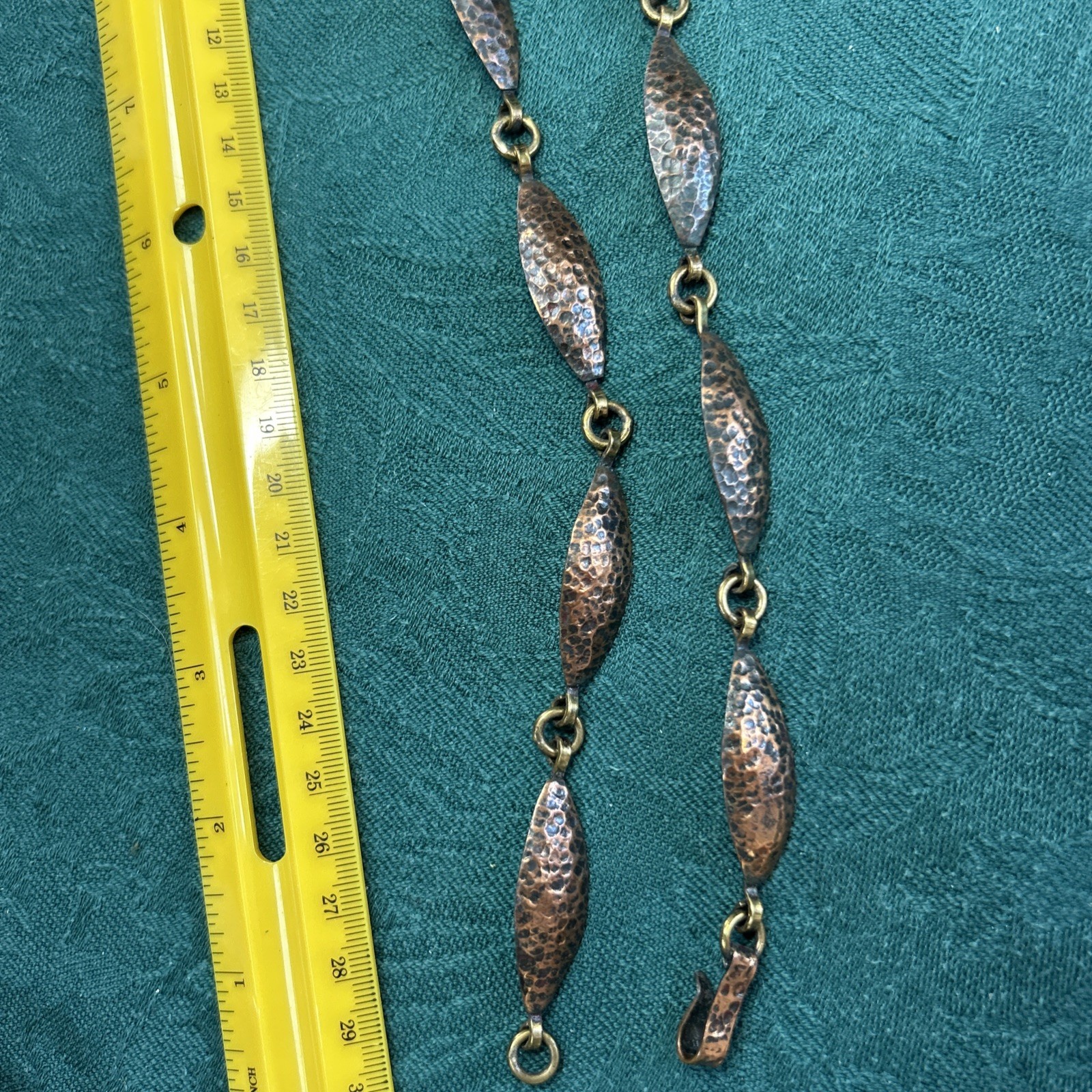 Vintage Maya Mexico Men Or Women’s Hammered Copper Bracelet 8.5”large Wrist 30 g