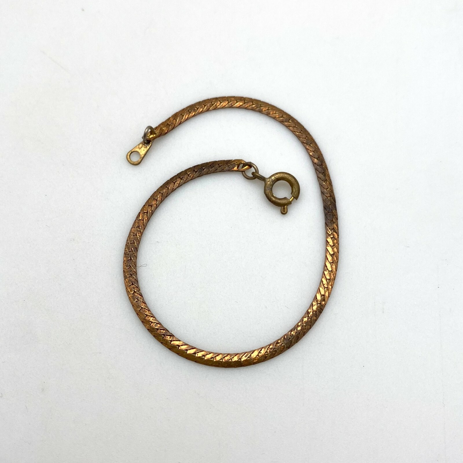 Vintage Brass Plated Snake Chain Bracelet (7 Inches) (FC43)