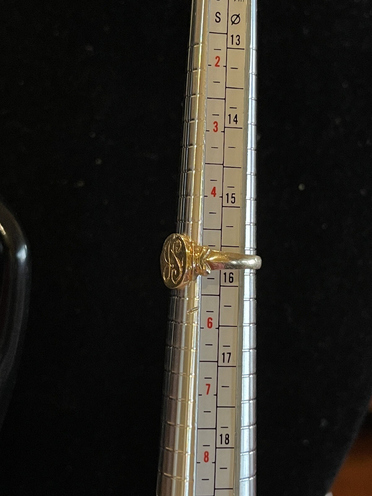 ART NOUVEAU 14k Yellow Gold Oval Signet Ring Monogram “SB_JS” Sz 5 Vintage