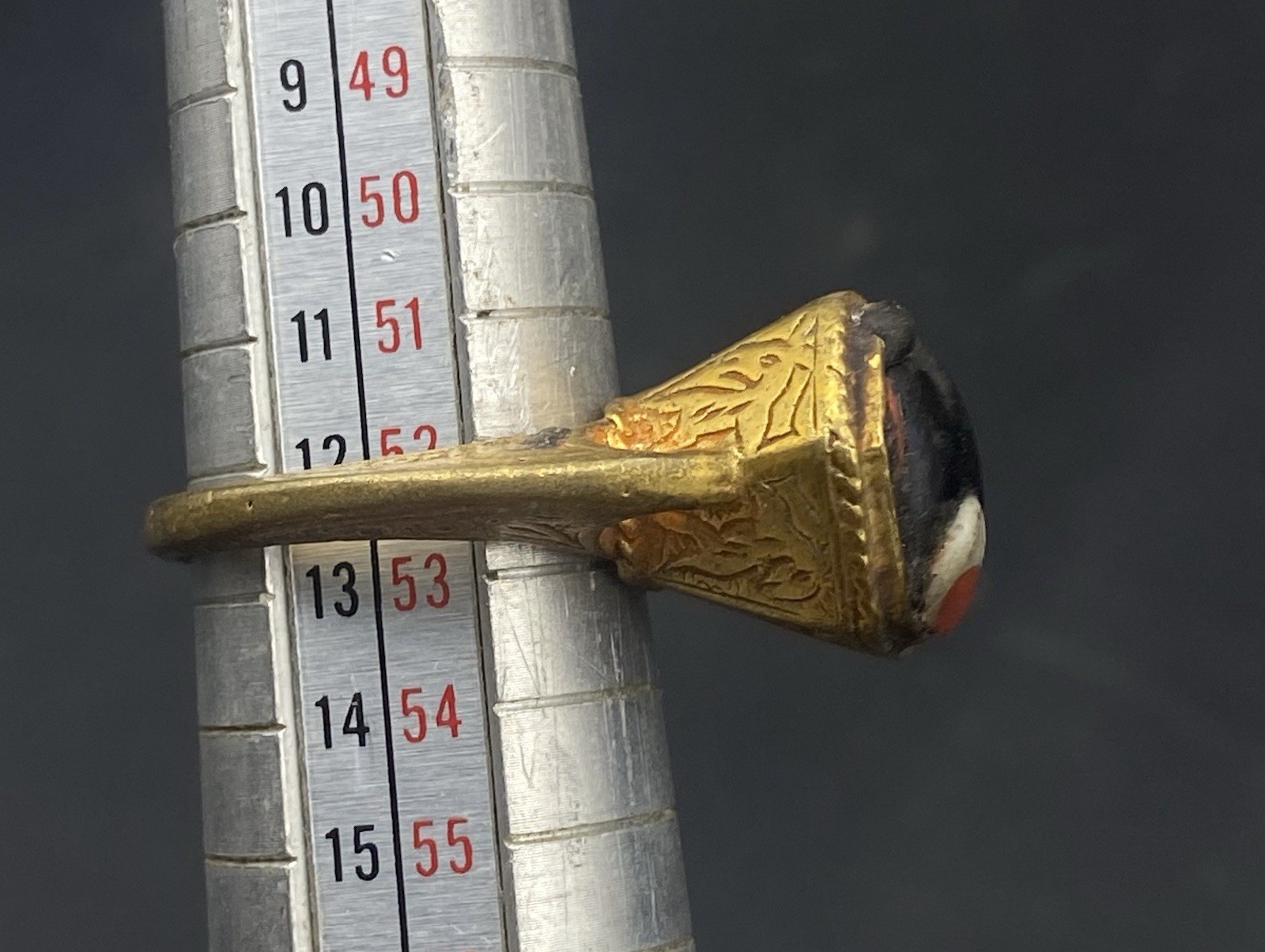 Beautiful Vintage Old Gabri Glass Gold Plated Ring Vintage Ring