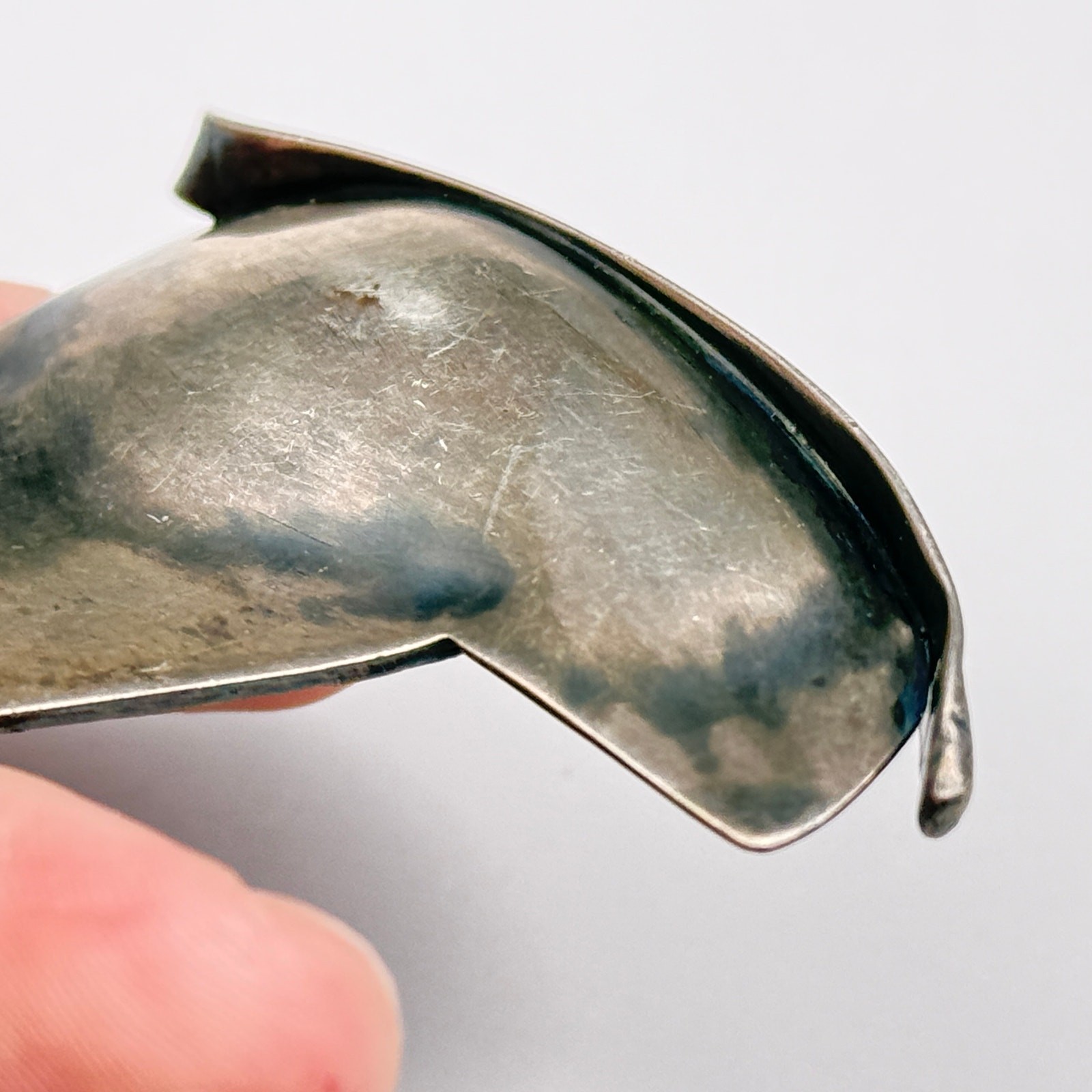 Vintage Brutalist Abstract Agate Silver Pendant