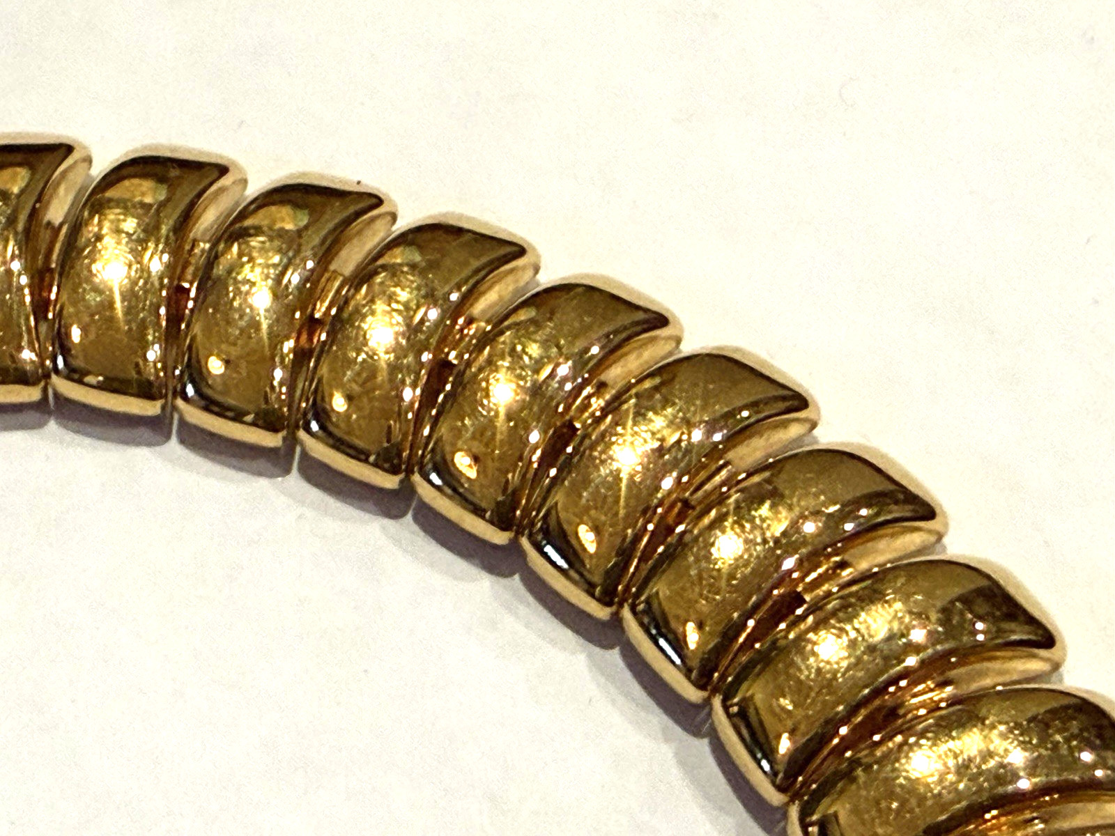 NAPIER GOLD 1980S BOLD CHAIN LINK .75″ WIDE RIBBED 7″ BRACELET SNAP BOX CLASP EU