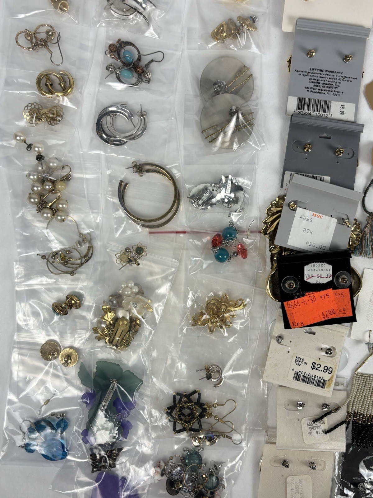 Large Earring Lot 100+ Pairs Mixed Vintage Modern Pierced Clip Hoops Studs
