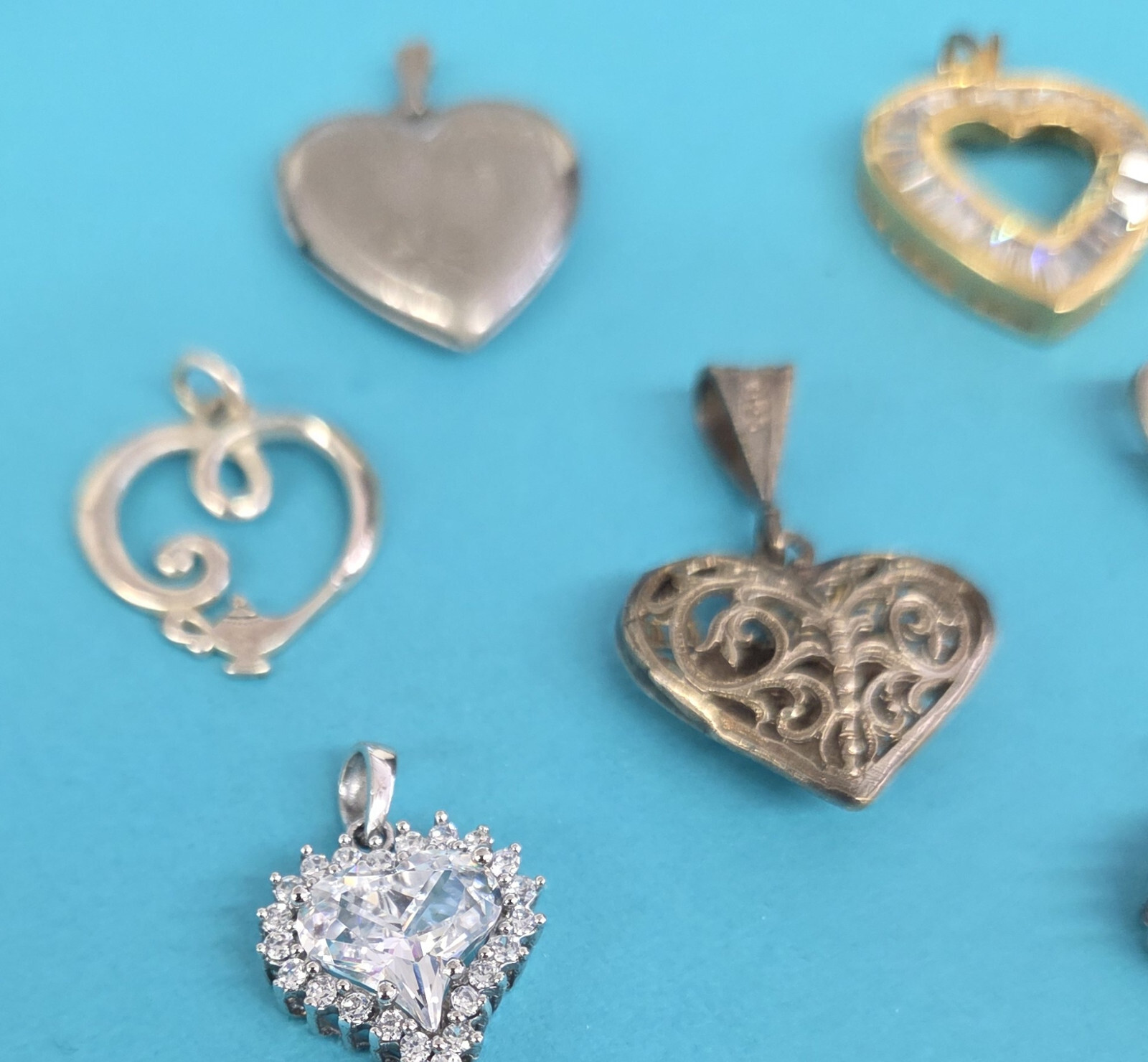 Sterling Silver Heart Shape Design Variety Fashion Charms / Pendants / Locket