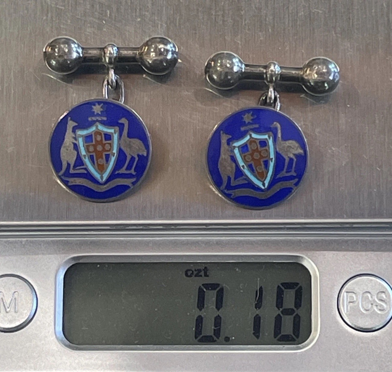 Antique Dunklings Cufflink Australian Federation-era Australian Coat of Arms