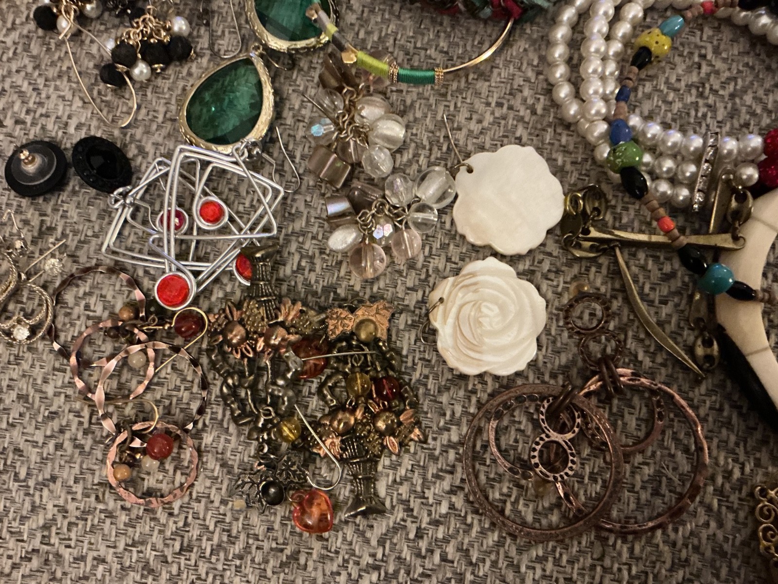 Lot Of Vintage/Modern Costume Jewelry-Two Watches-A Few Pcs of Sterling-Brooch