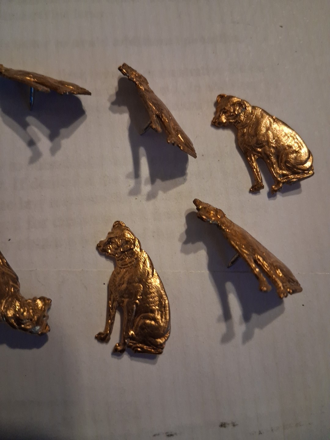 Lot Of 15 Brass Dog Pins
