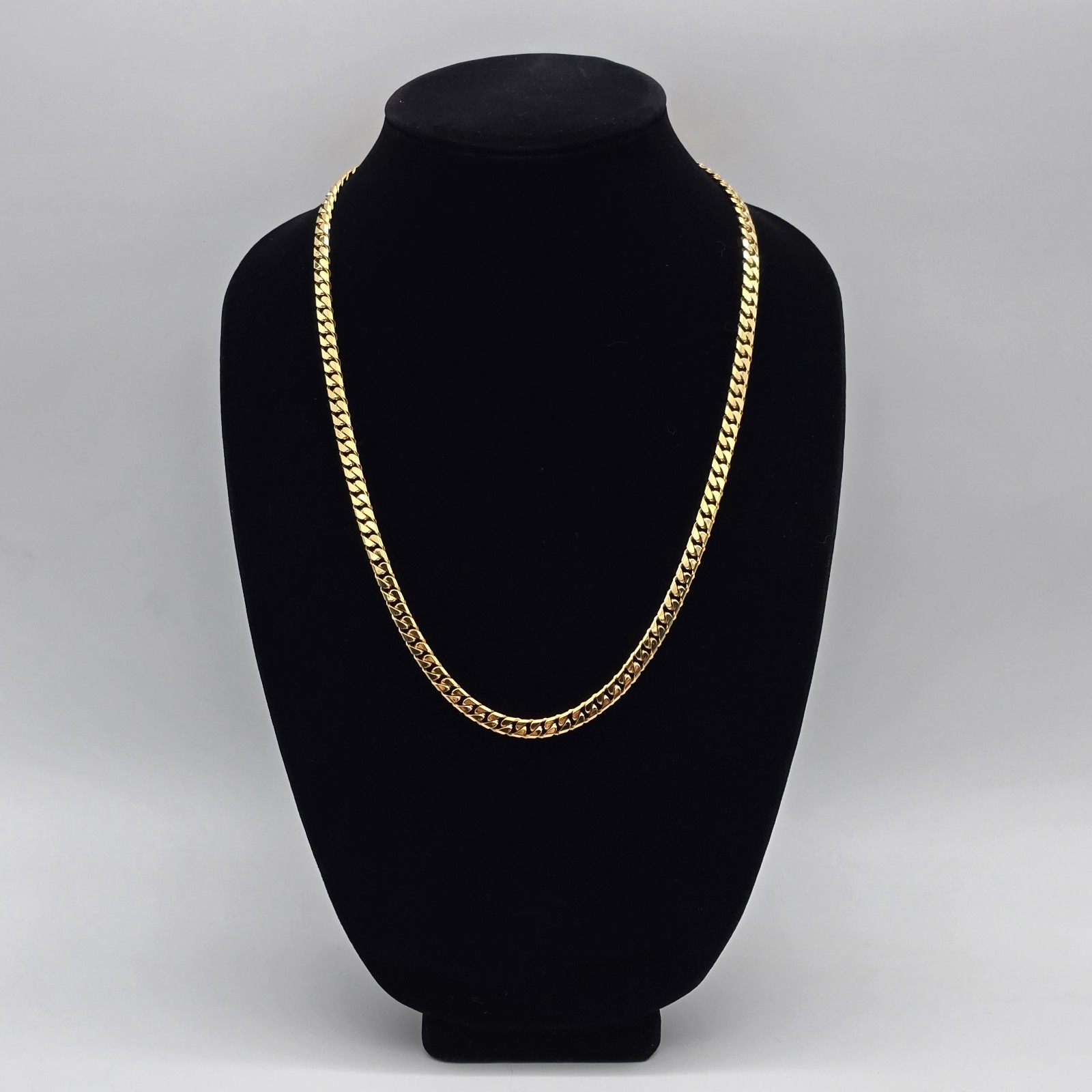 Givenchy 6.4 mm Cuban Curb Chain Link Gold Tone Necklace 24″