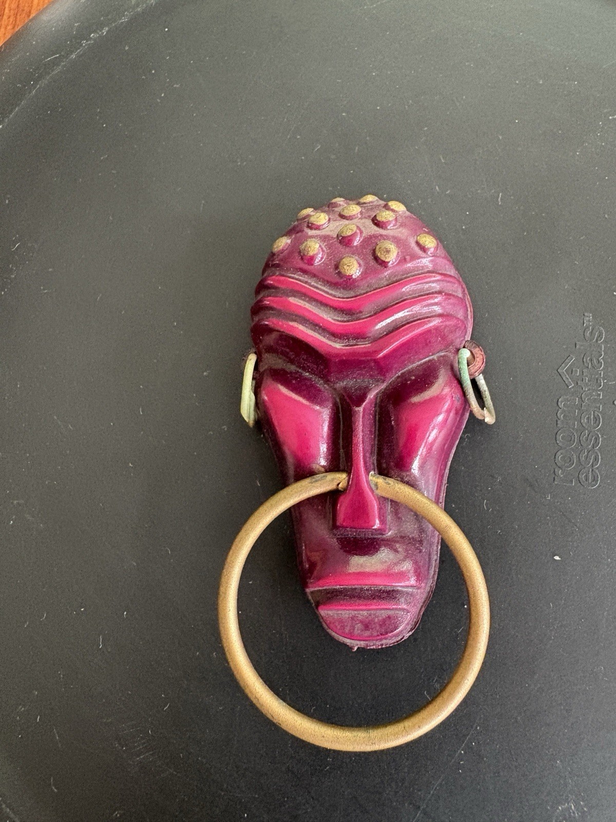 Vintage Celluloid African Pin As-Is Circa 1930s