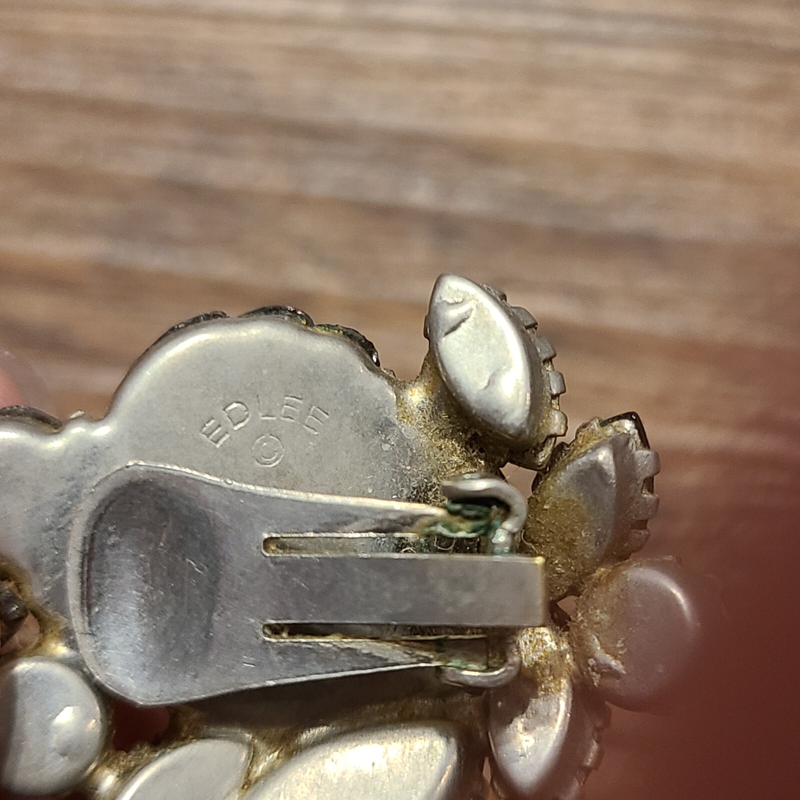 Vintage Edlee Signed Rhinestones Clip On Earrings