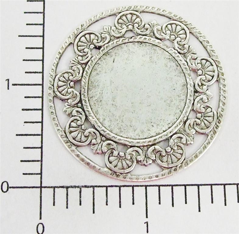 24644 Matte Silver Oxidized Victorian Ornament Brass Jewelry Finding