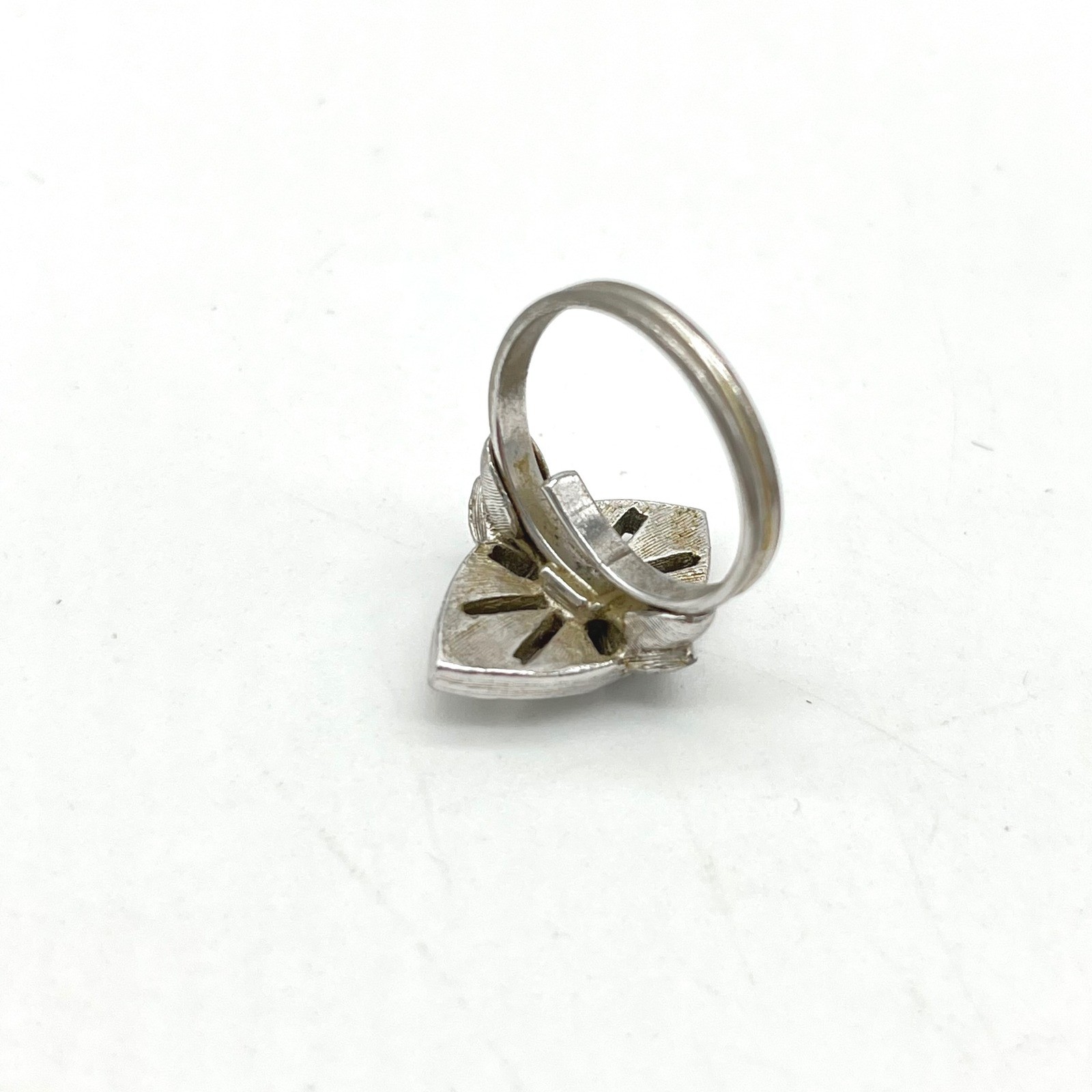 Vintage Sara Coventry Marquise Ring Blue Stone Silver Tone Ring Adjustable