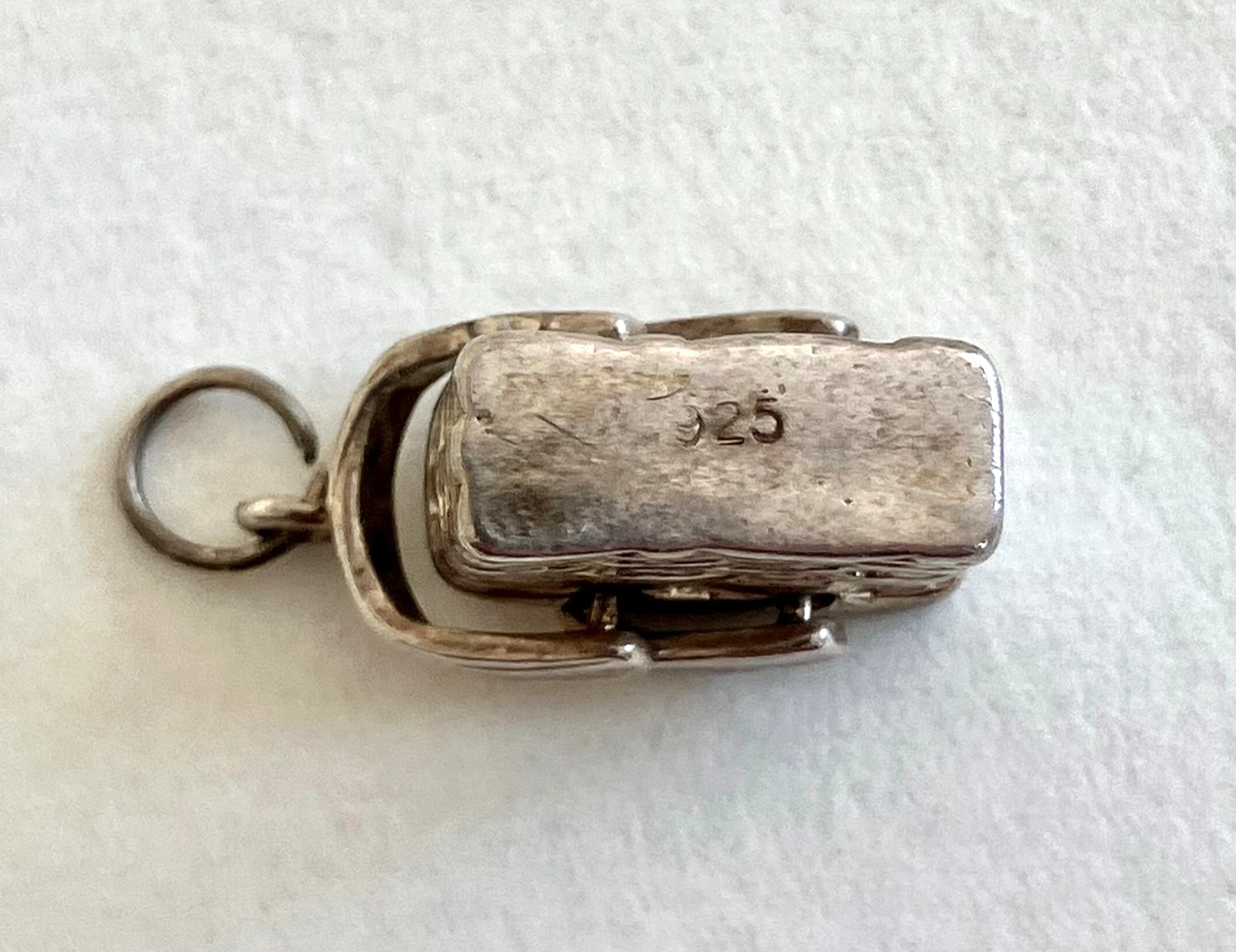 Sterling silver vintage charm, basket