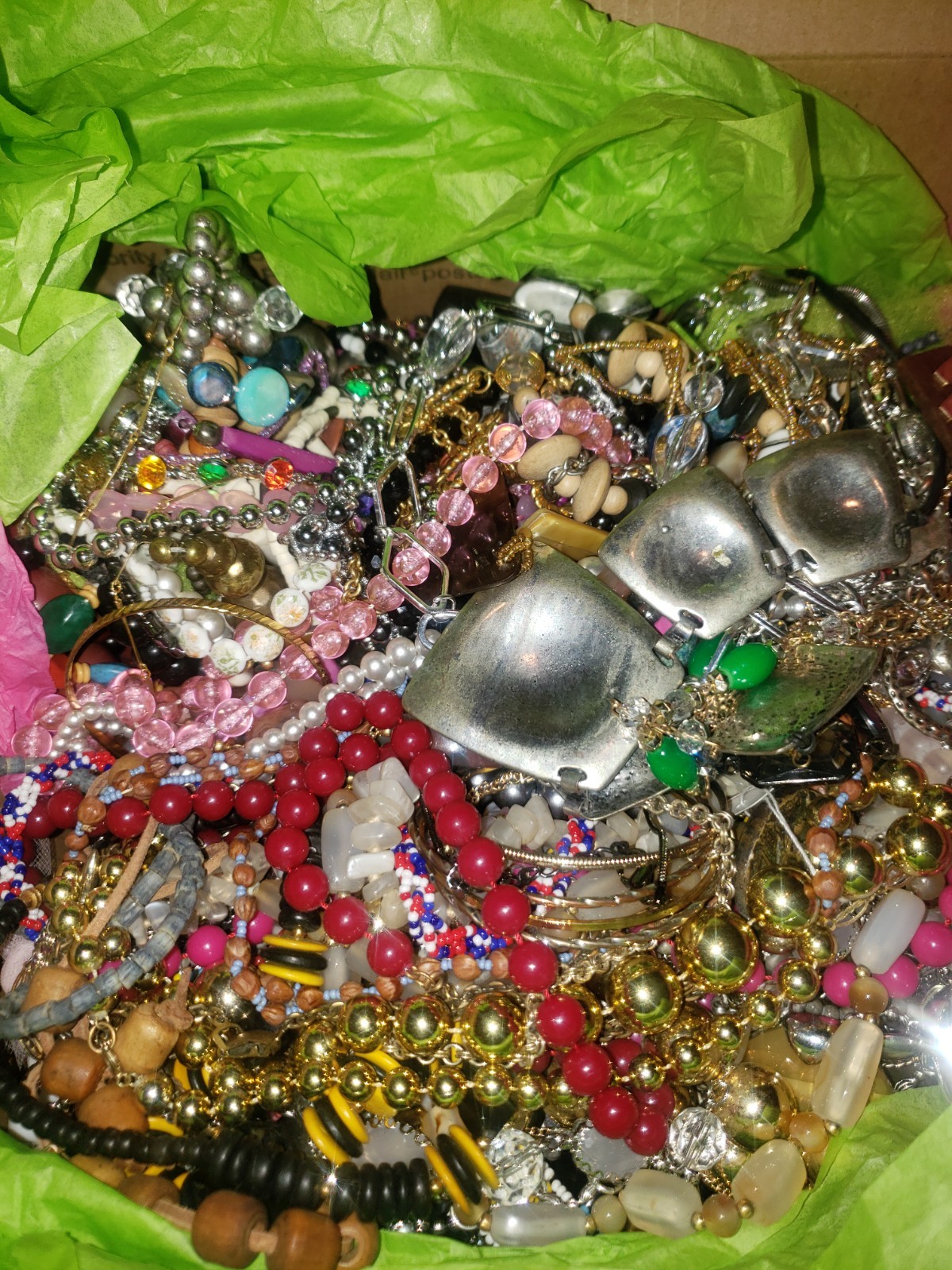 Large box of pretty costume jewelry. Vintage through today designs. GREAT DEAL!