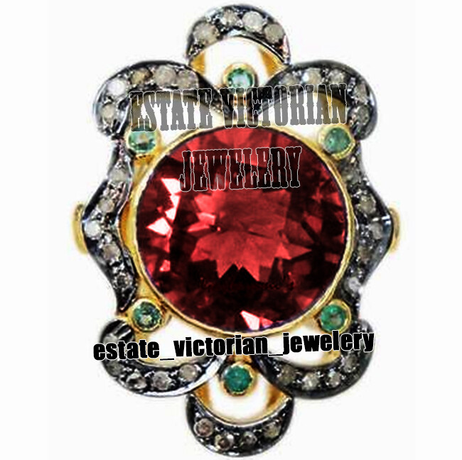 Victorian 1.47ctw Rose Cut Diamond Gemstone Studded Silver Gorgeous Ring Jewelry
