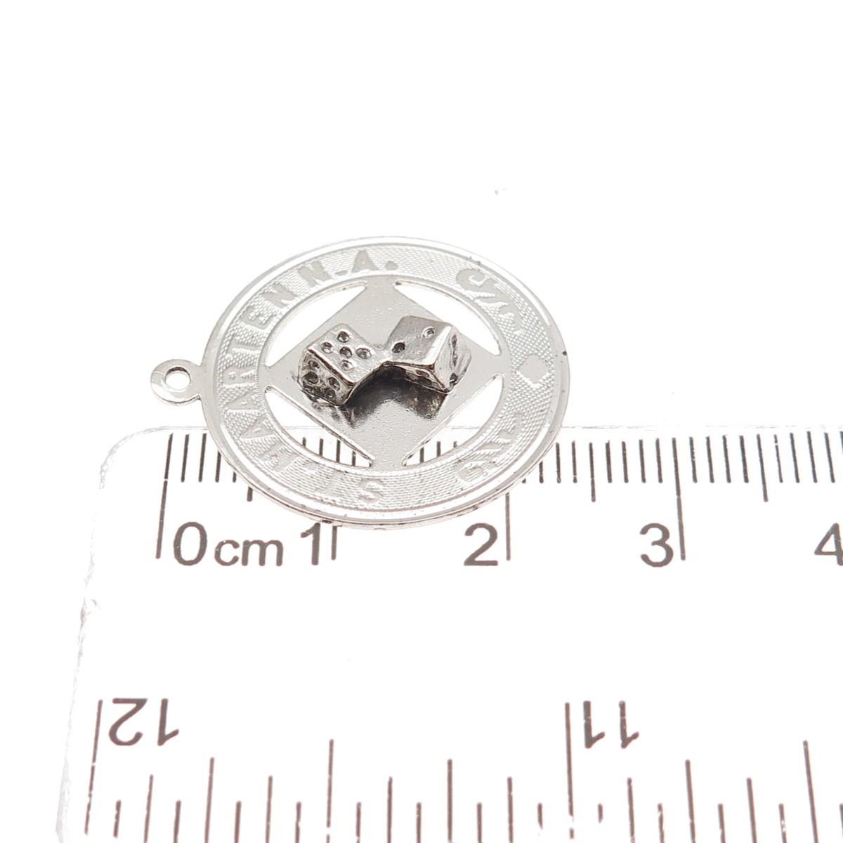 925 Sterling Silver Vintage Saint Martin Lucky Dices Charm Pendant