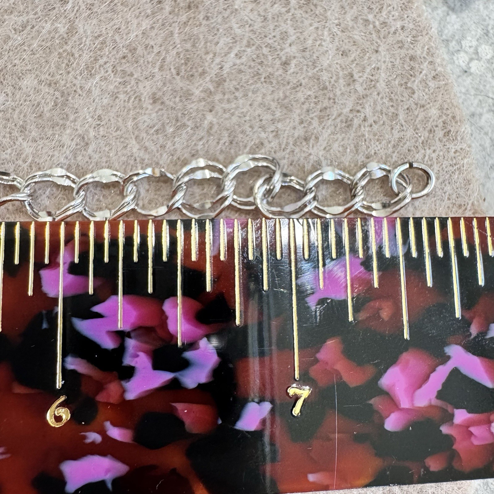 Vintage Sterling Silver Double Link Chain Bracelet Charm Jewelry 7.625 inch