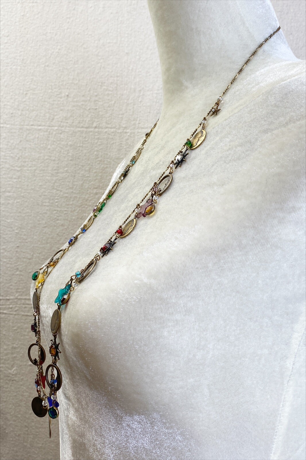 Glass Works Studio Celestial Moon and Stars Charm Necklace *missing One Charm*