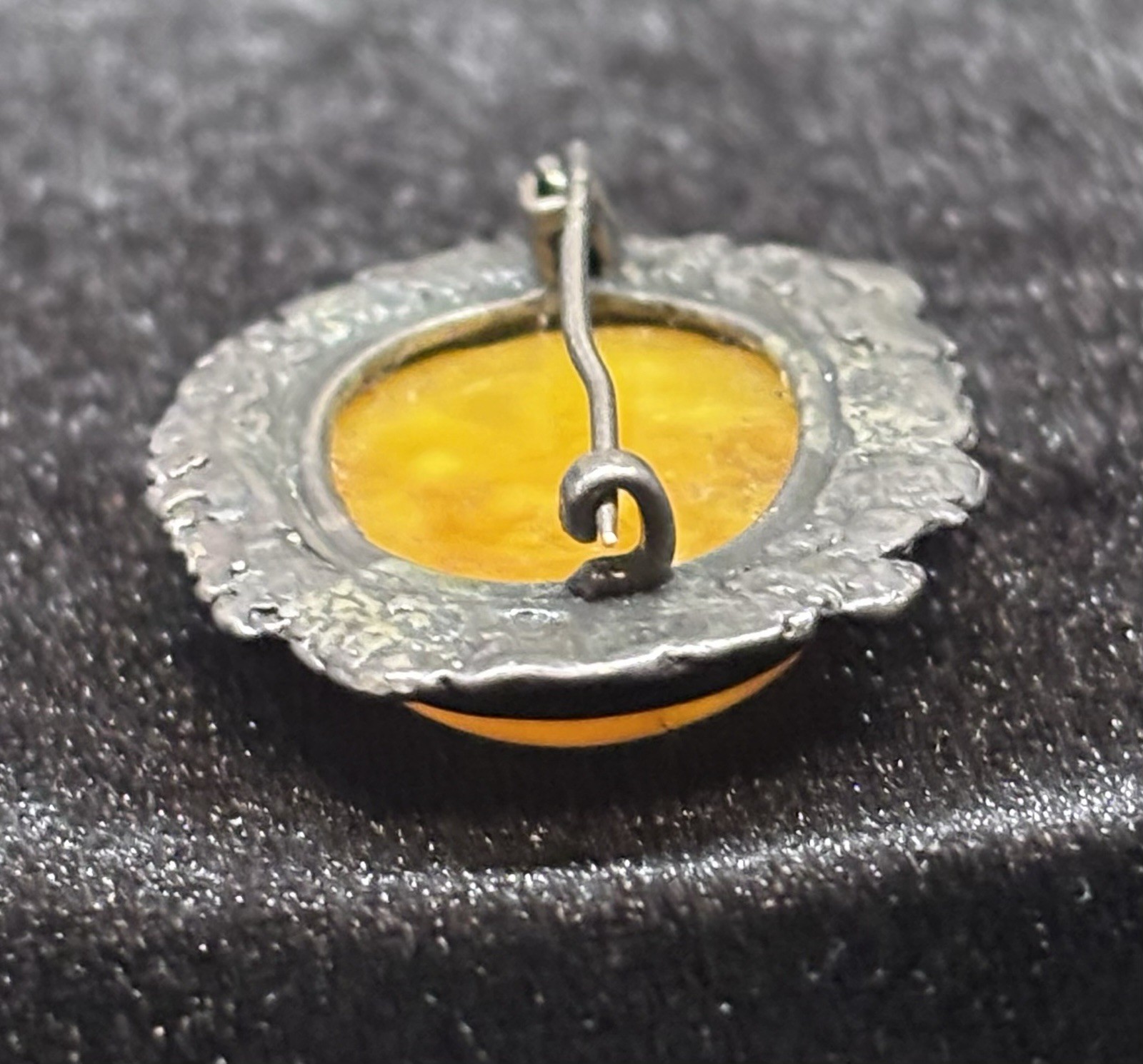 Antique Baltic Amber Butterscotch 800 Silver Tested Egg Yolk