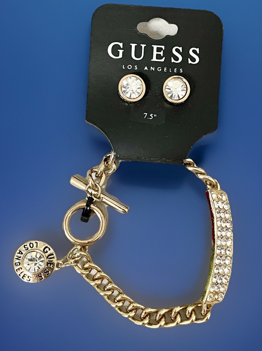 Vtg Guess Los Angeles bracelet & earring set-New Old Stock Never Opened! Wow!