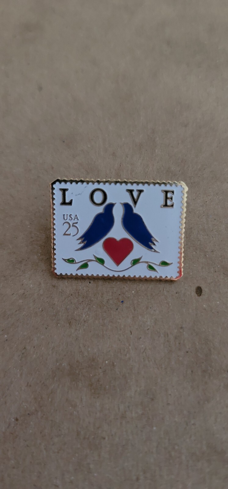 U.S. Postal Love Birds Metal Stamp Vintage Pin (JP119