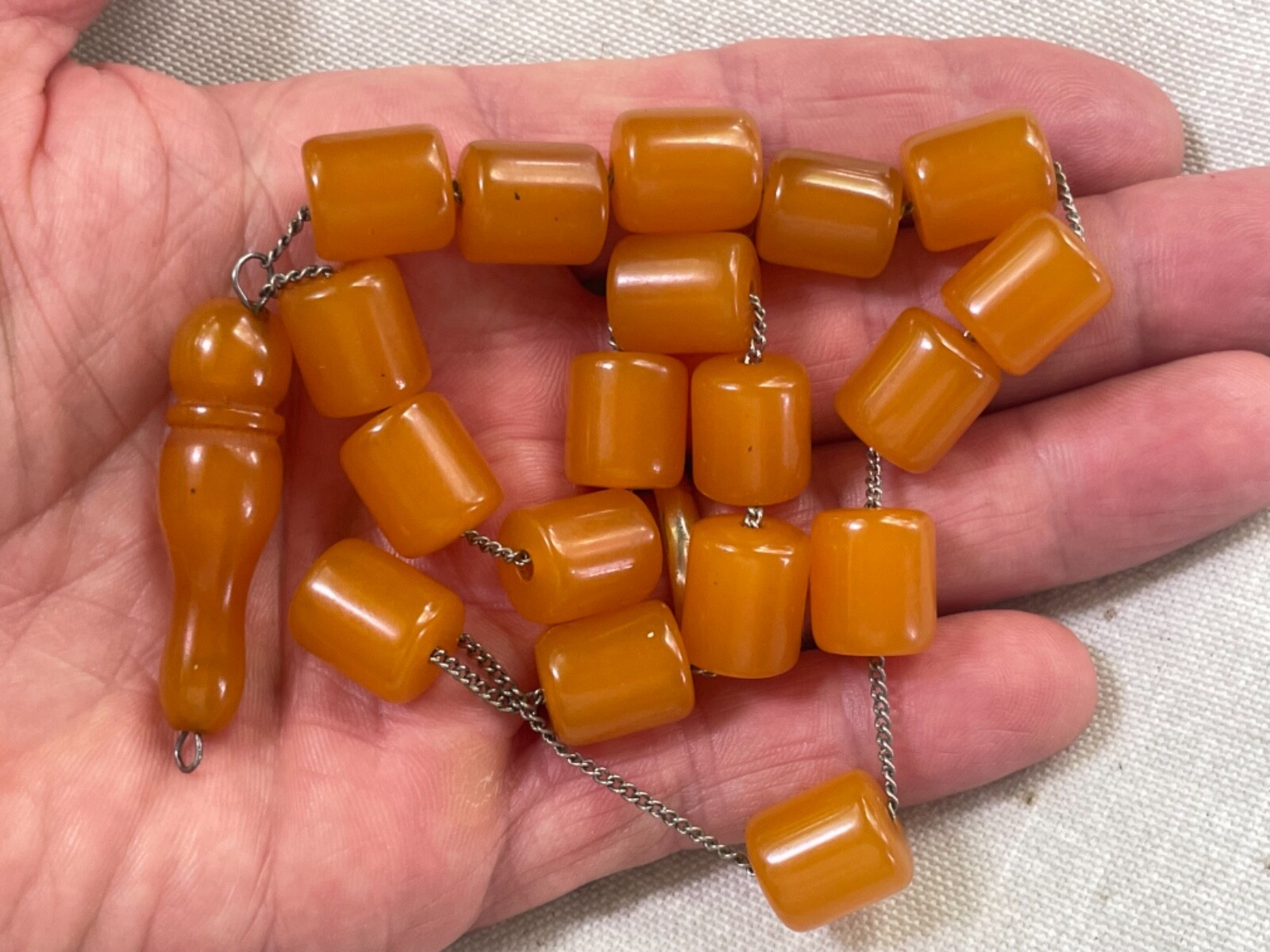 Old Islamic Bakelite Butterscotch Prayer Rosary Beads Tesbih Misbaha 39 grams