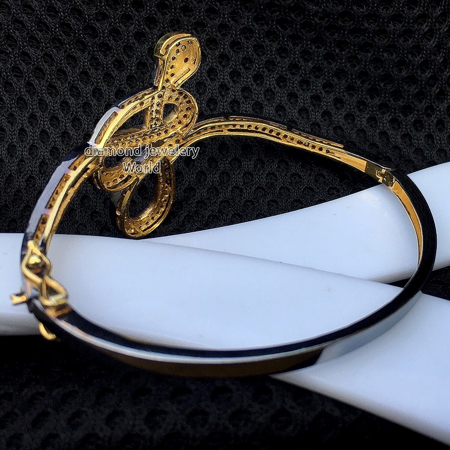 Stunning 1.51ct Rose Cut Diamond Ruby Silver Vintage Style Snake Bangle Bracelet