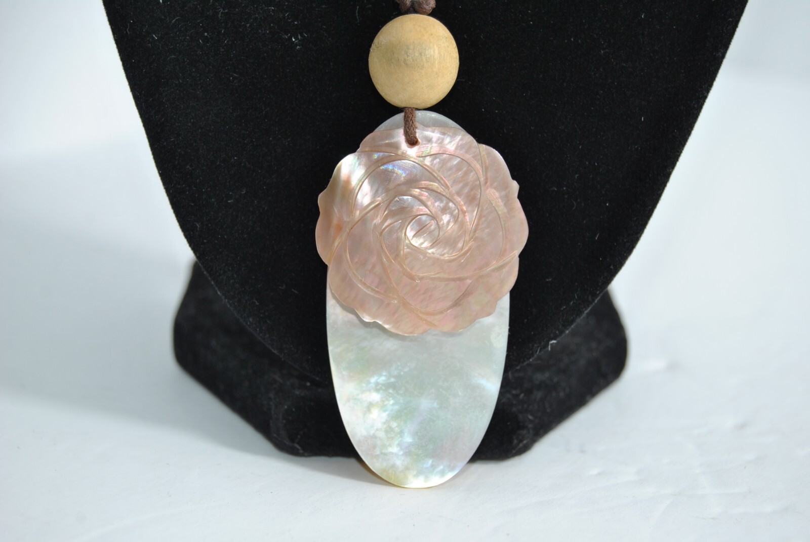 Vintage MOTHER OF PEARL Two Charm Necklace on Two Strand Robe 18 inch