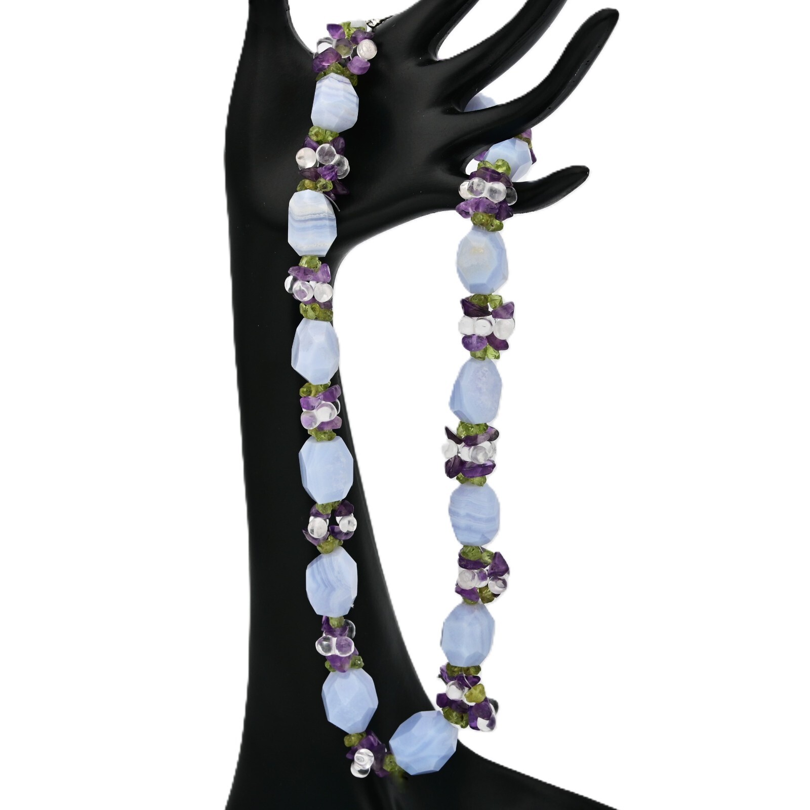 ROSS SIMONS Vintage Original Sterling Silver 925 Multi Gemstone Estate Necklace