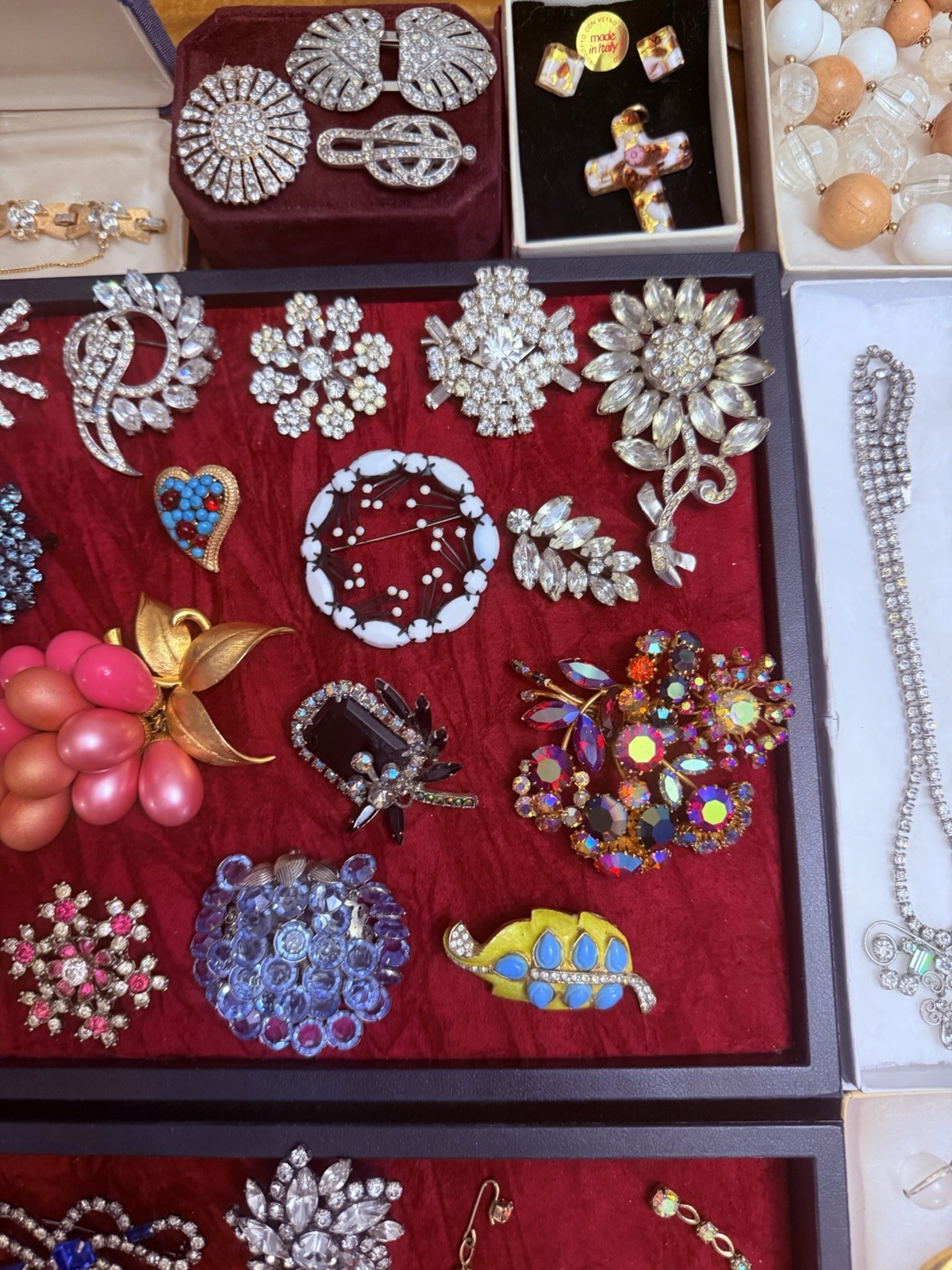 Vintage Rhinestone Jewelry Lot Haskell Weiss Juliana Crown Trifari Givenchy +