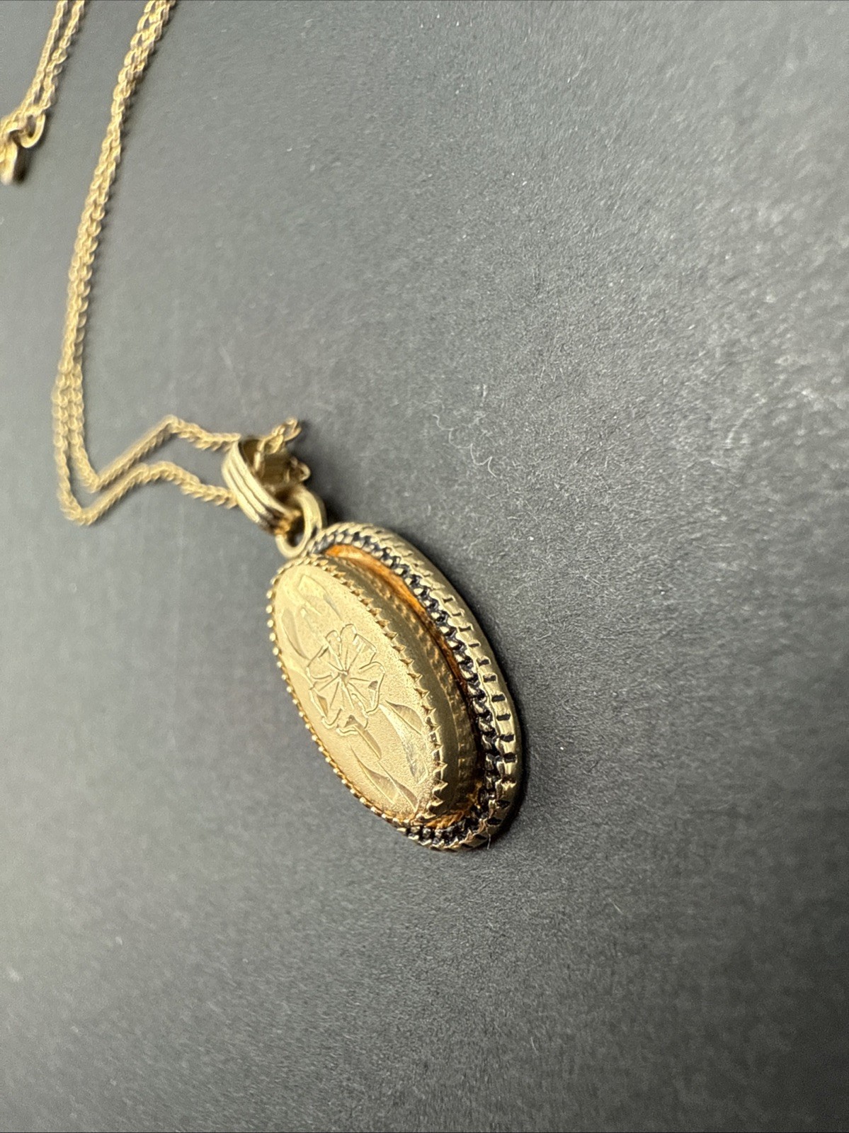Antique Victorian Gold Filled Necklace And Pendant Flower 18” J10