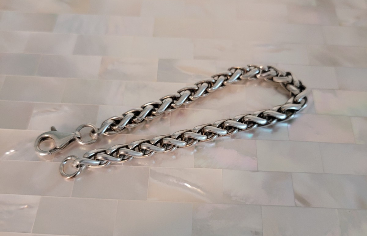 Vintage MSC 925 Sterling Silver Interwoven Link Bracelet 7.5″ L – 23.6 grams