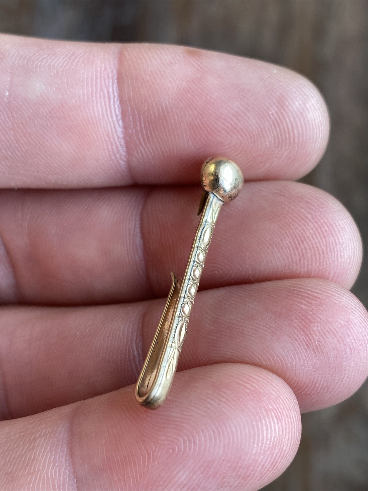 Antique Gold Plate pat’d oct 4th 1887 Bar Clip Hook Slide Clasp Pocket Shirt Tie