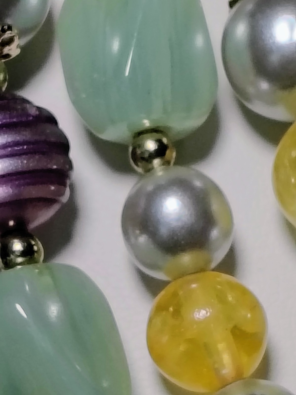 S401 Vtg Set Japan Multi Strand Beaded Necklace Clip Earrings Glass Faux Pearl
