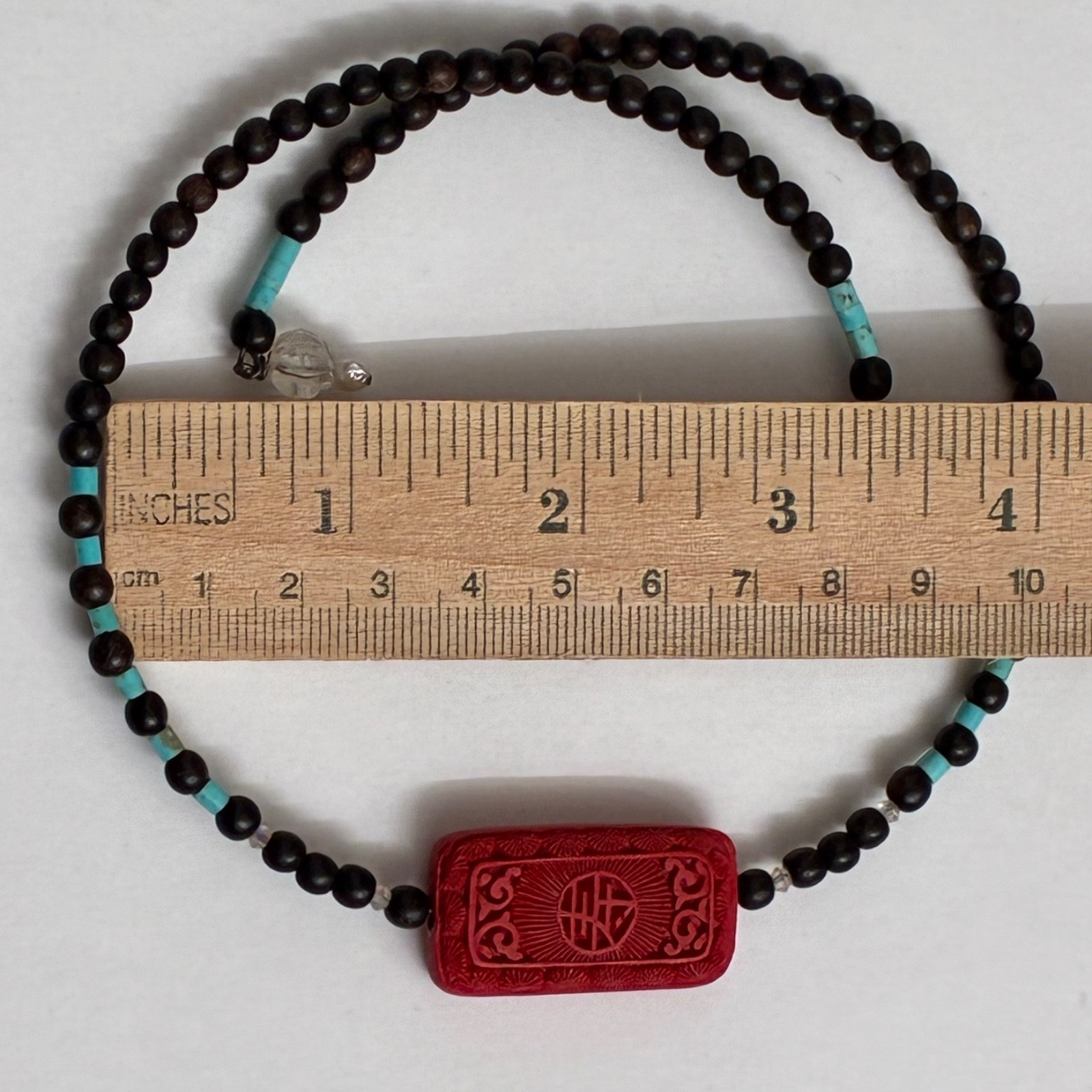 Red Cinnabar Turquoise Necklace