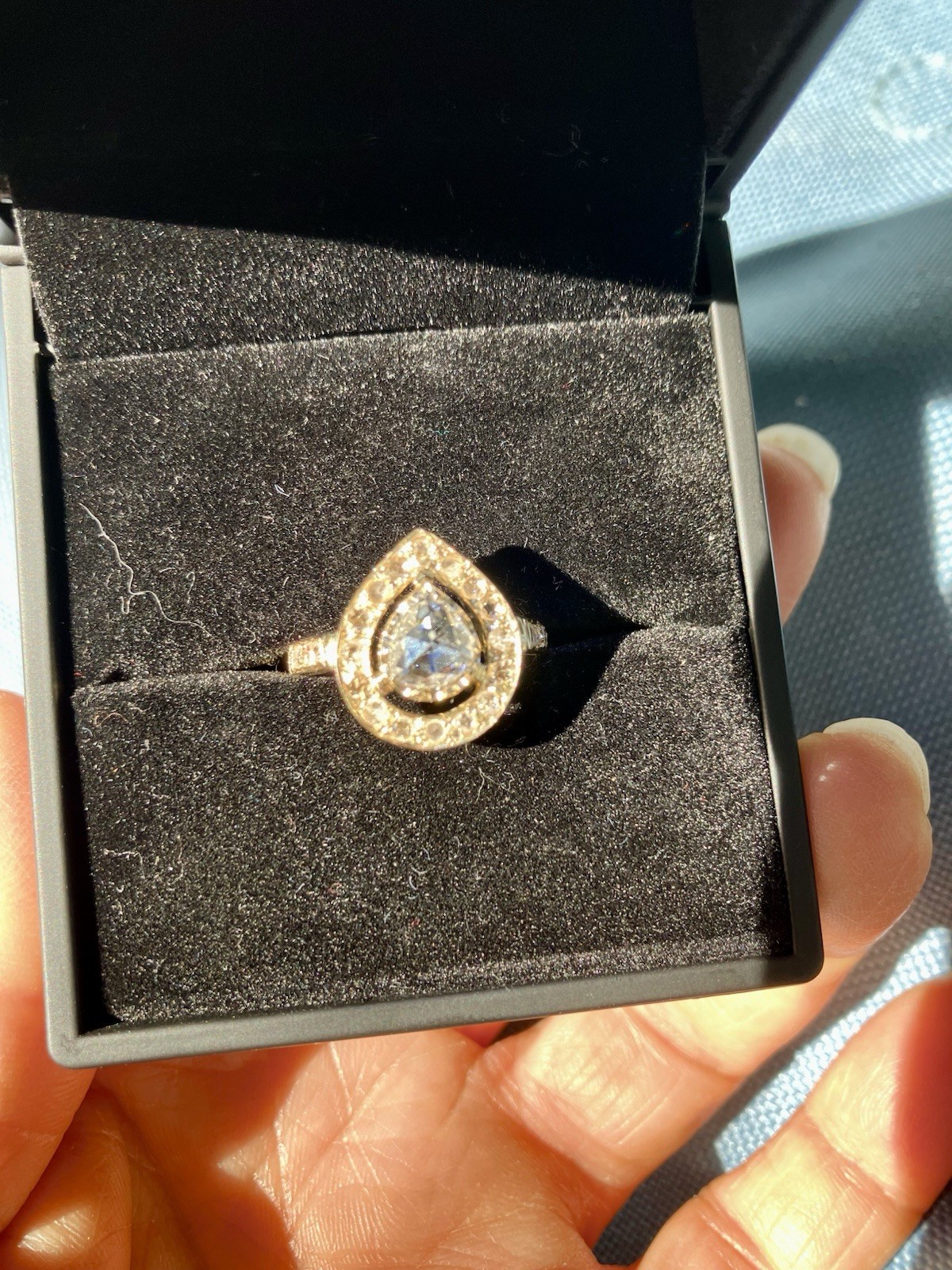 Vintage 14K Gold Rose-Cut Diamond Halo Ring
