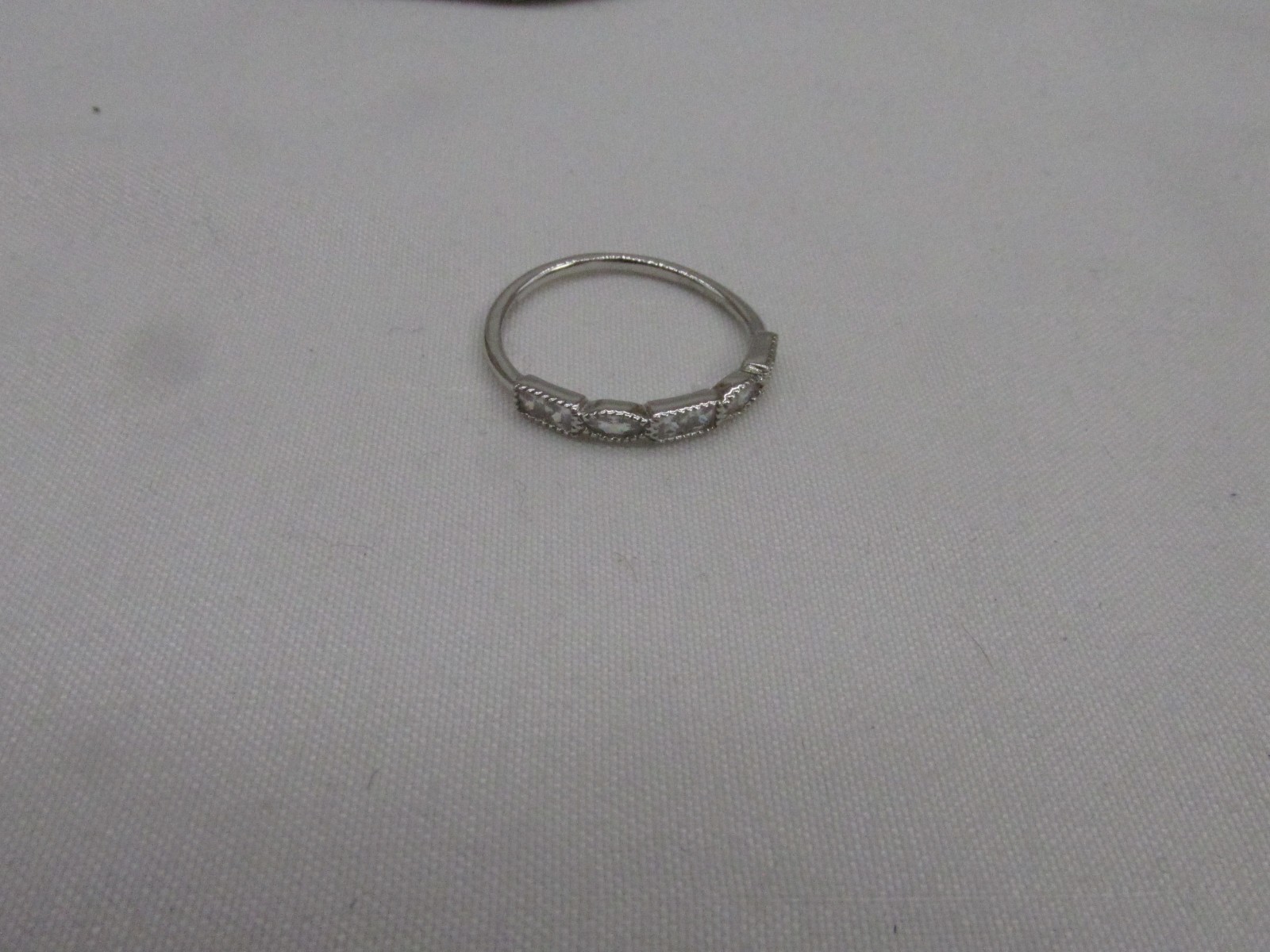 Vintage Sterling Silver Clear Multiple Shape Design Band Style Ring Sz 7 #319