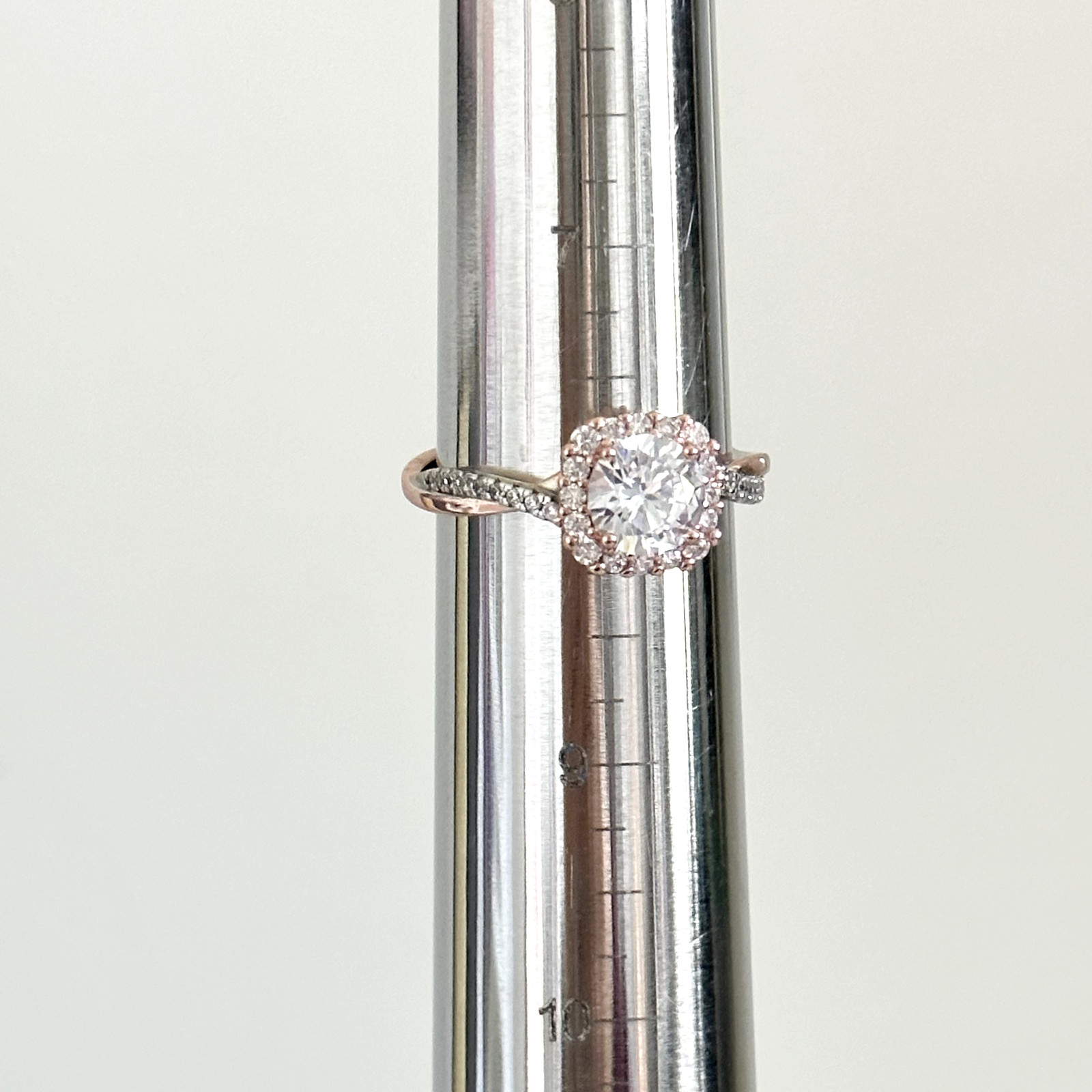 925 Sterling Silver & Rose Gold Plated Two Tone Clear CZ Sparkly Ring Size 8