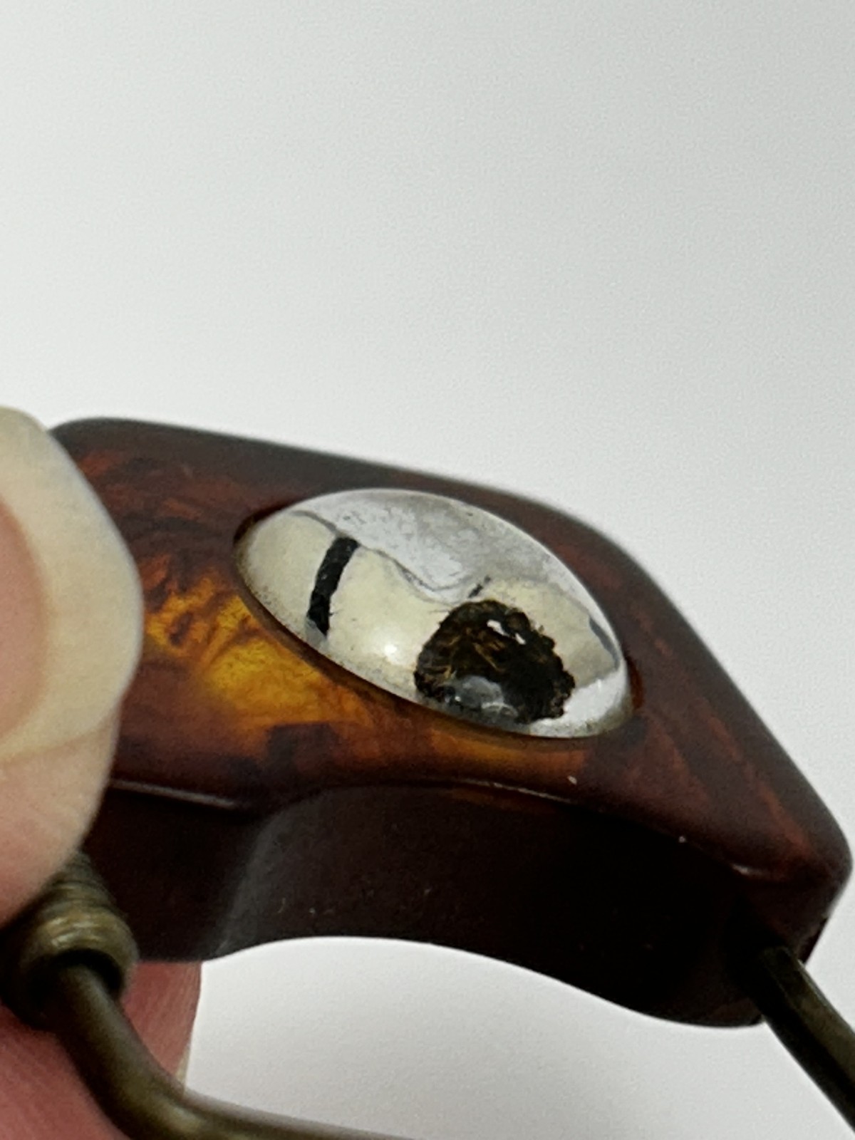 Vintage Antique Tortoiseshell Celluloid Dog Bakelite Mother key Pearl Clip tag