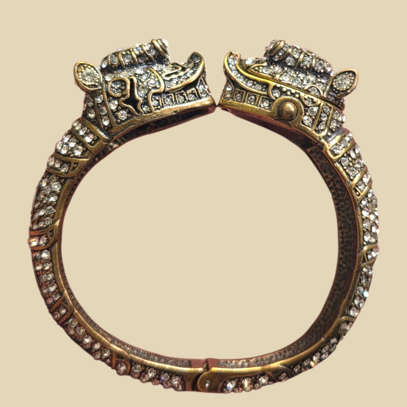 Rare Figural FOO DOG Head Jeweled Rhinestone Chico Watch Bracelet