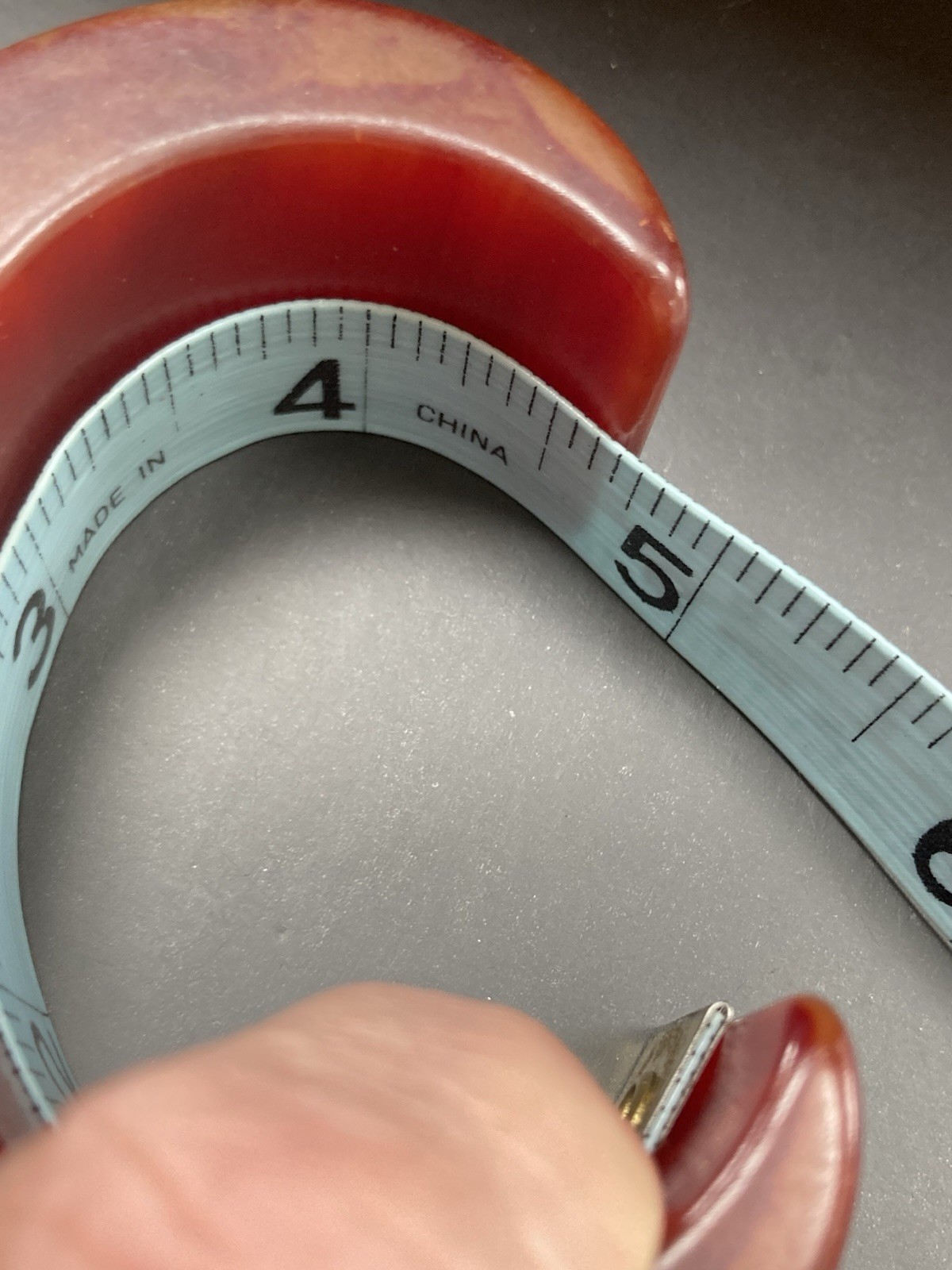Vintage Awesome Bracelet Cuff Resin Reddish-Orange SMALL