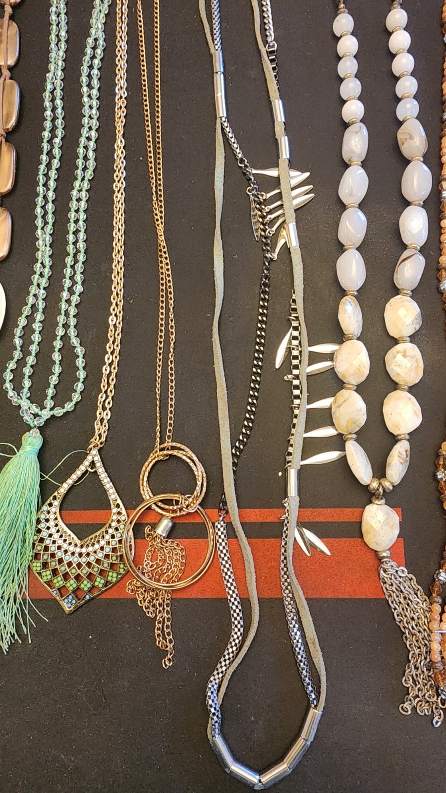Lot #43 of random estate sale jewelry, mostly necklaces and a few bracelets