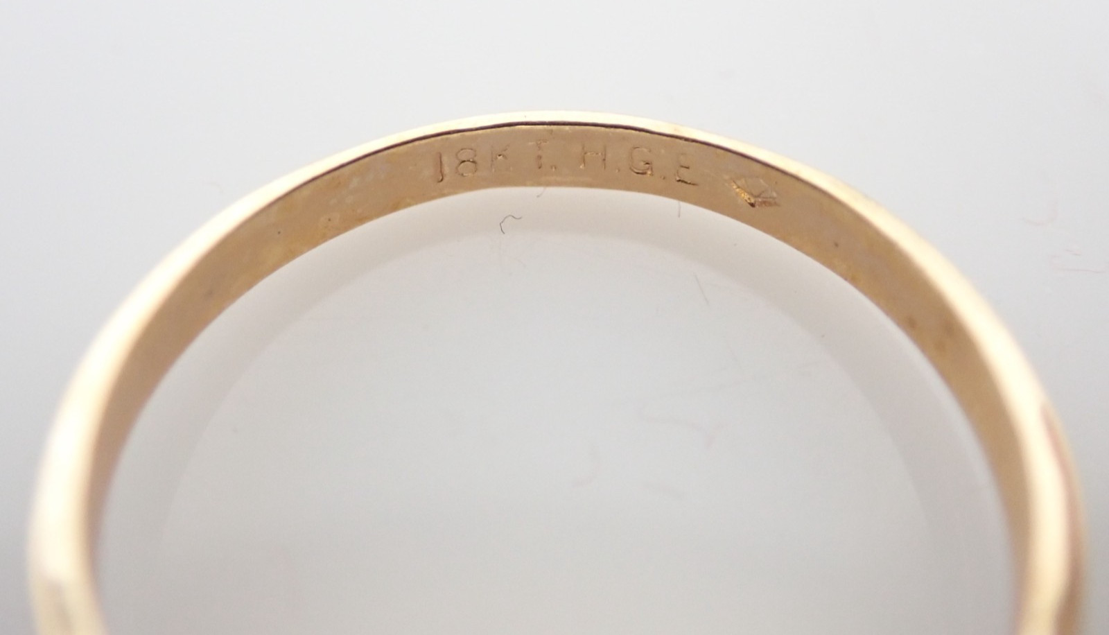 Vintage 18k HGE Signet Initial Letter “E” Pinky Band Ring Sz 5.75
